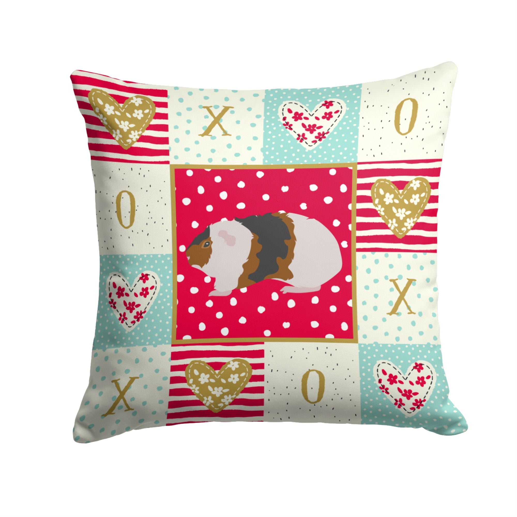 Teddy Guinea Pig Love Fabric Decorative Pillow