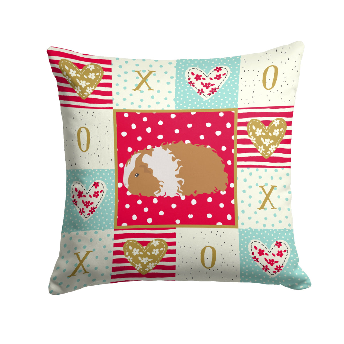 Texel Guinea Pig Love Fabric Decorative Pillow