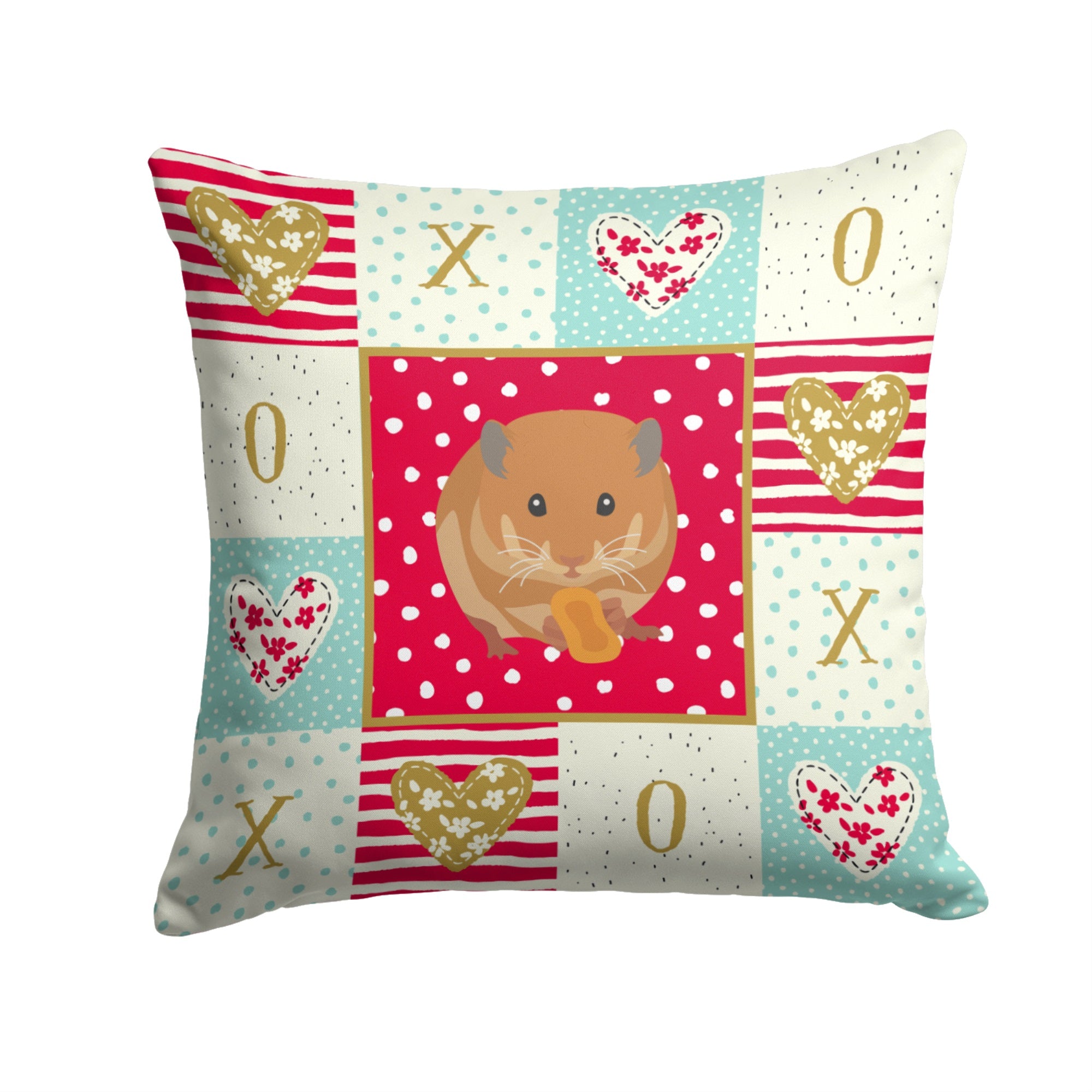 Teddy Bear Hamster Love Fabric Decorative Pillow
