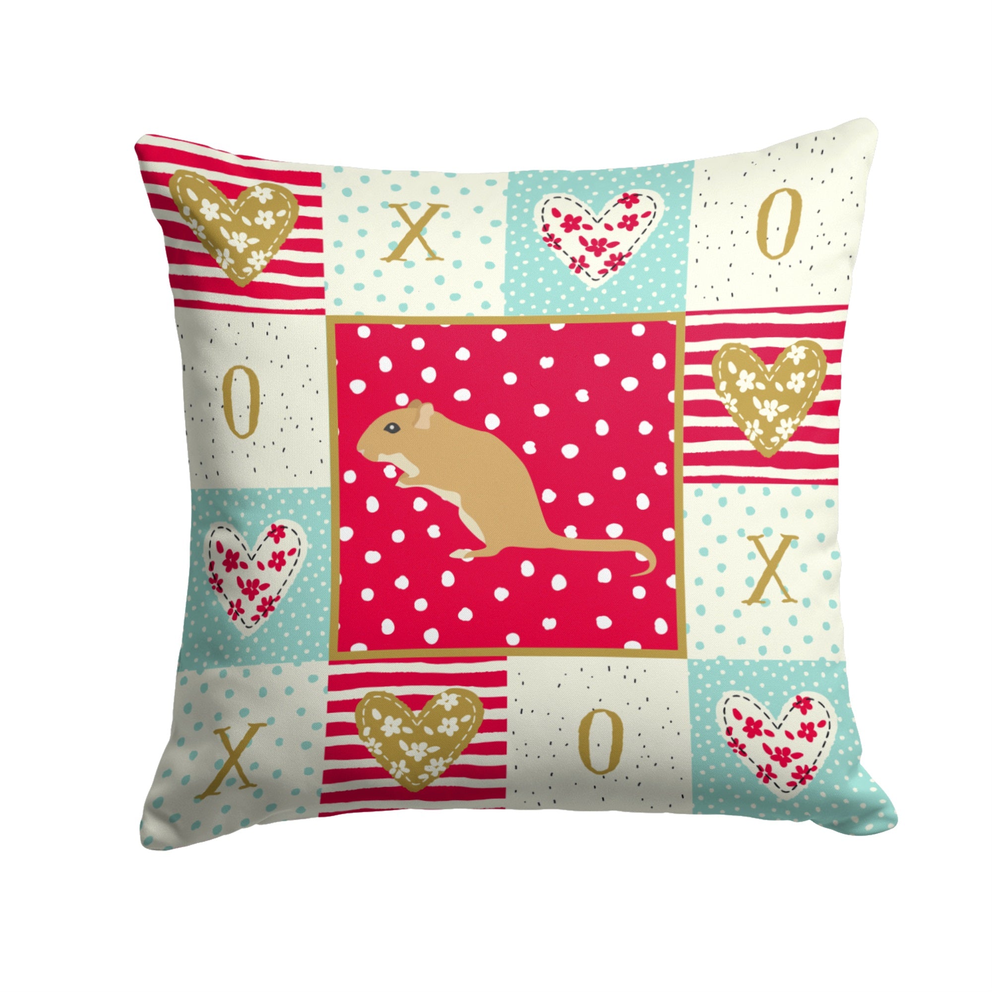 Gerbil Mouse Love Fabric Decorative Pillow