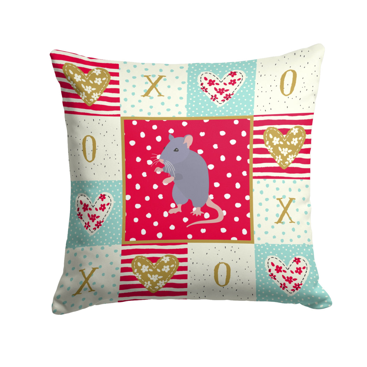 Blue Rat Love Fabric Decorative Pillow