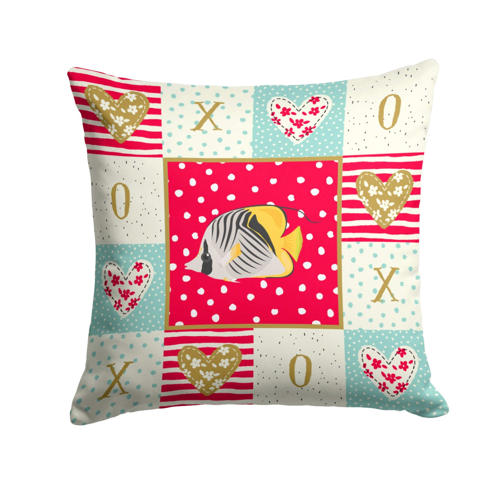 Butterfly Fish Love Fabric Decorative Pillow
