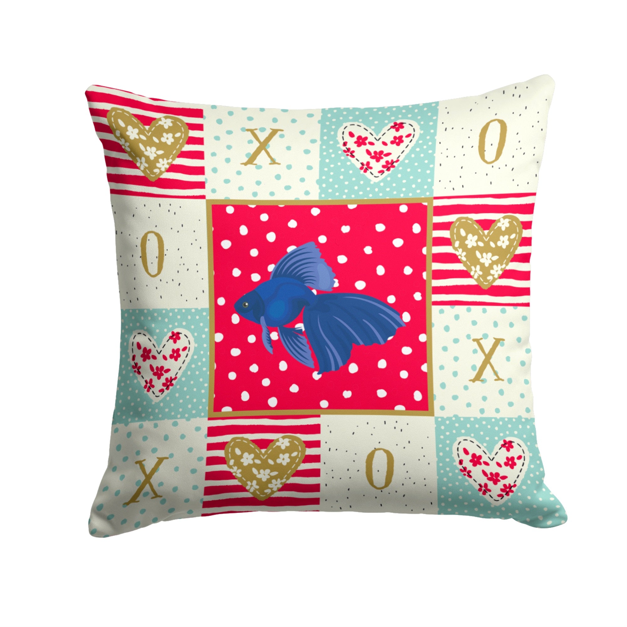 Veiltail Goldfish Love Fabric Decorative Pillow