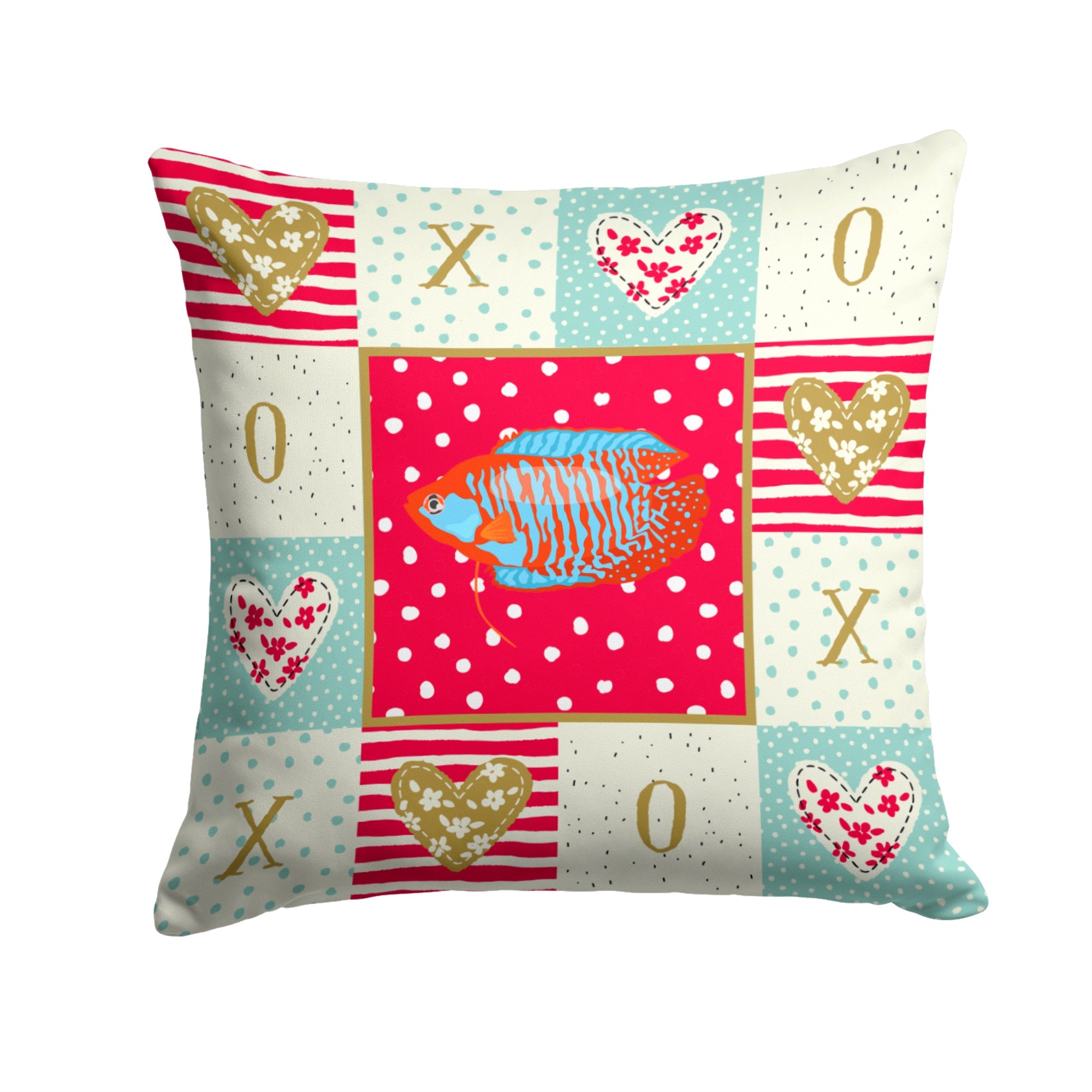 Dwarf Gourami Love Fabric Decorative Pillow