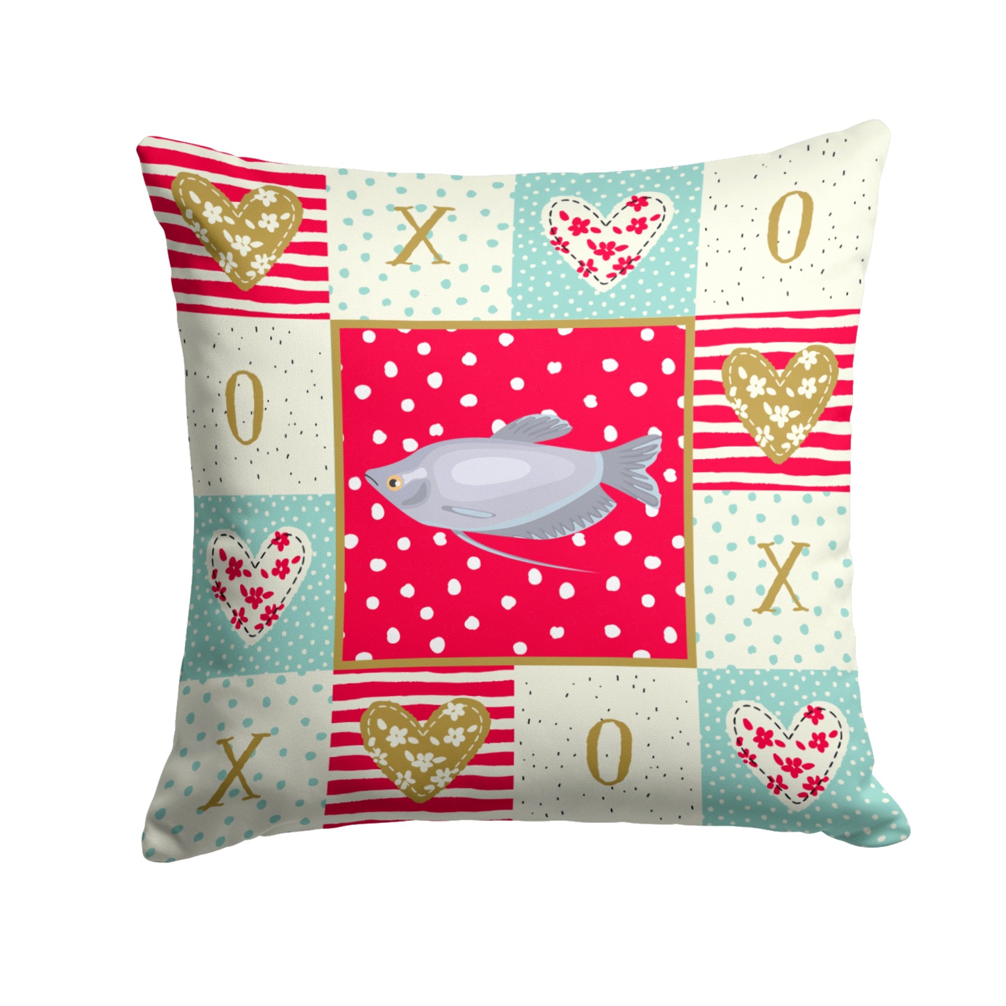 Moonlight Gourami Love Fabric Decorative Pillow