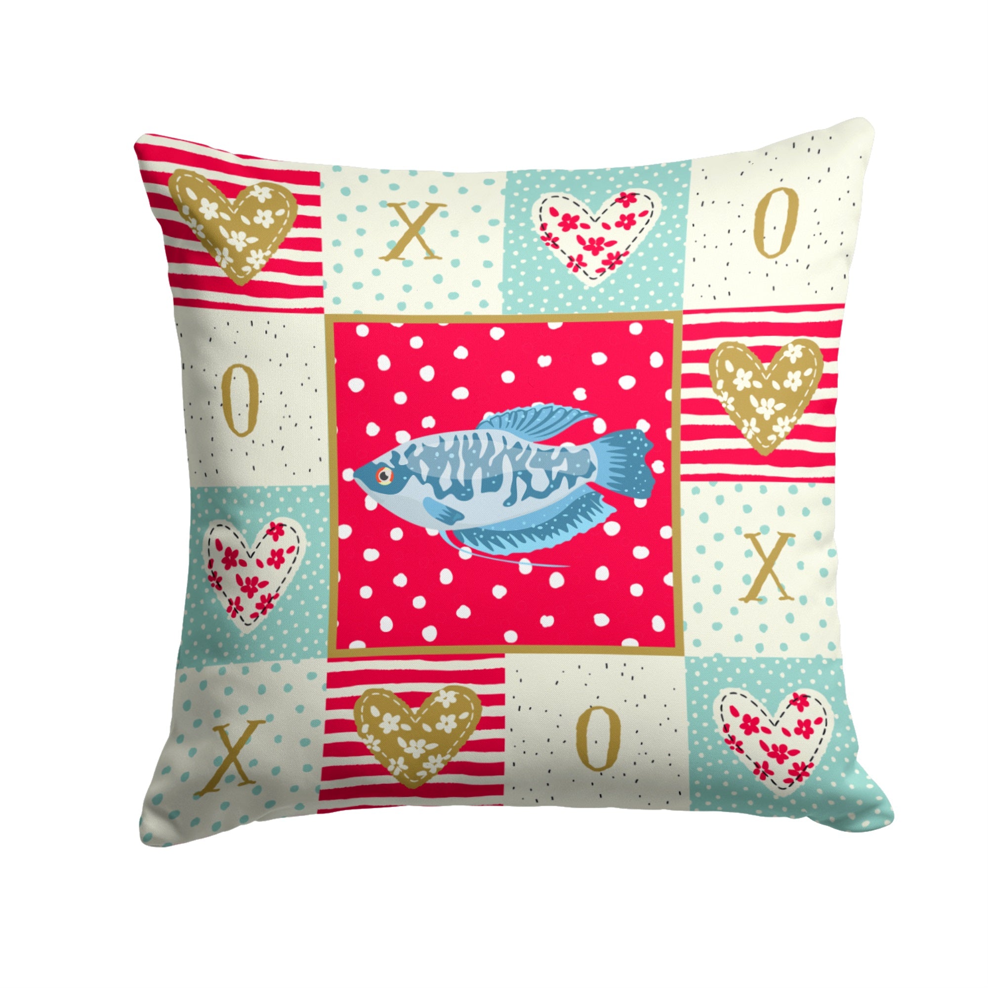 Opaline Gourami Love Fabric Decorative Pillow