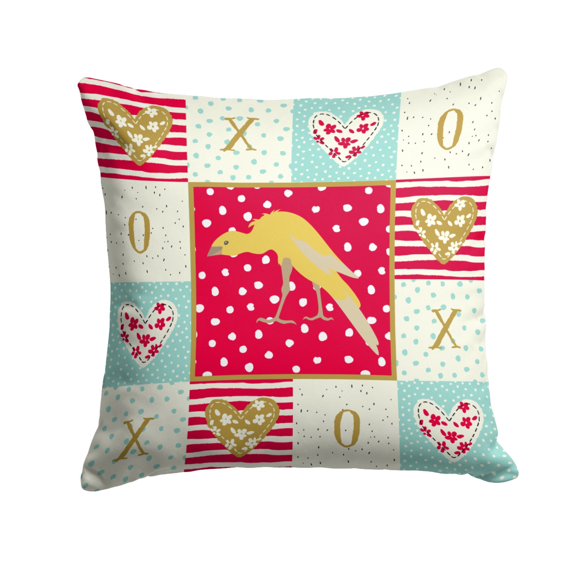Belgian Hunchback Canary Love Fabric Decorative Pillow