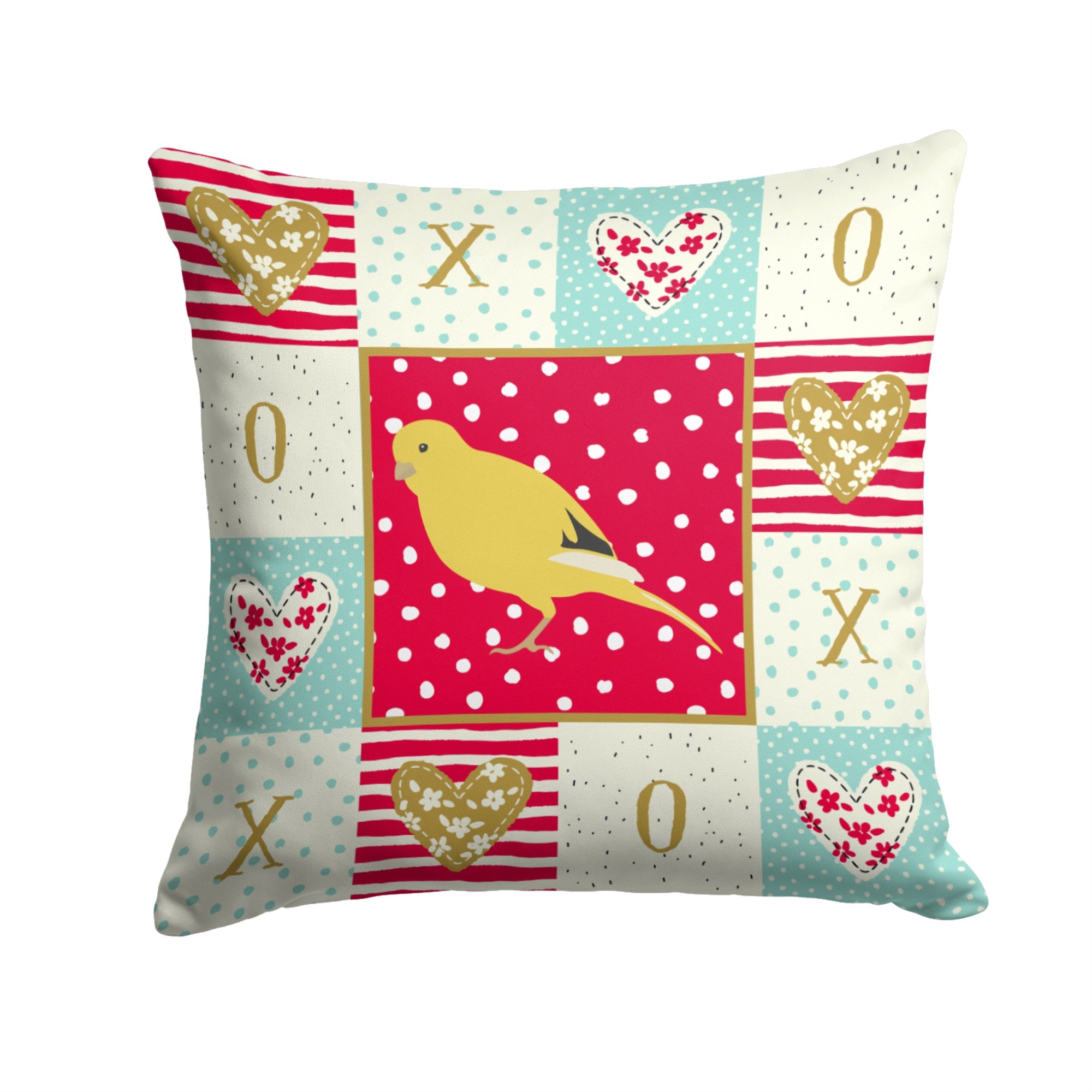 Border Canary Love Fabric Decorative Pillow