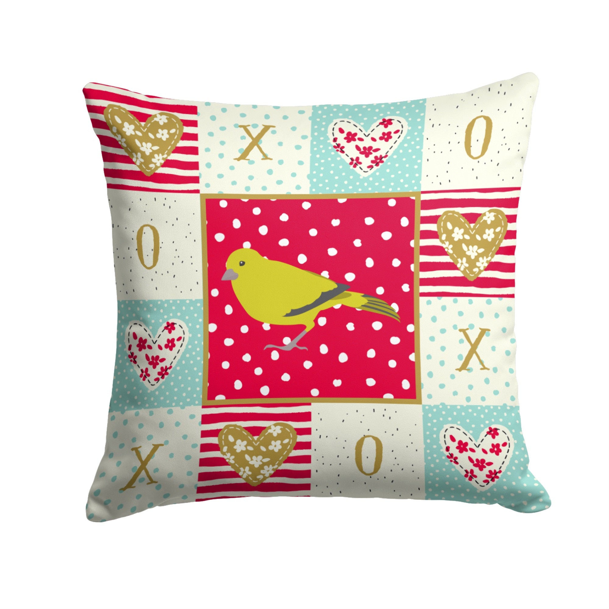 London Canary Love Fabric Decorative Pillow