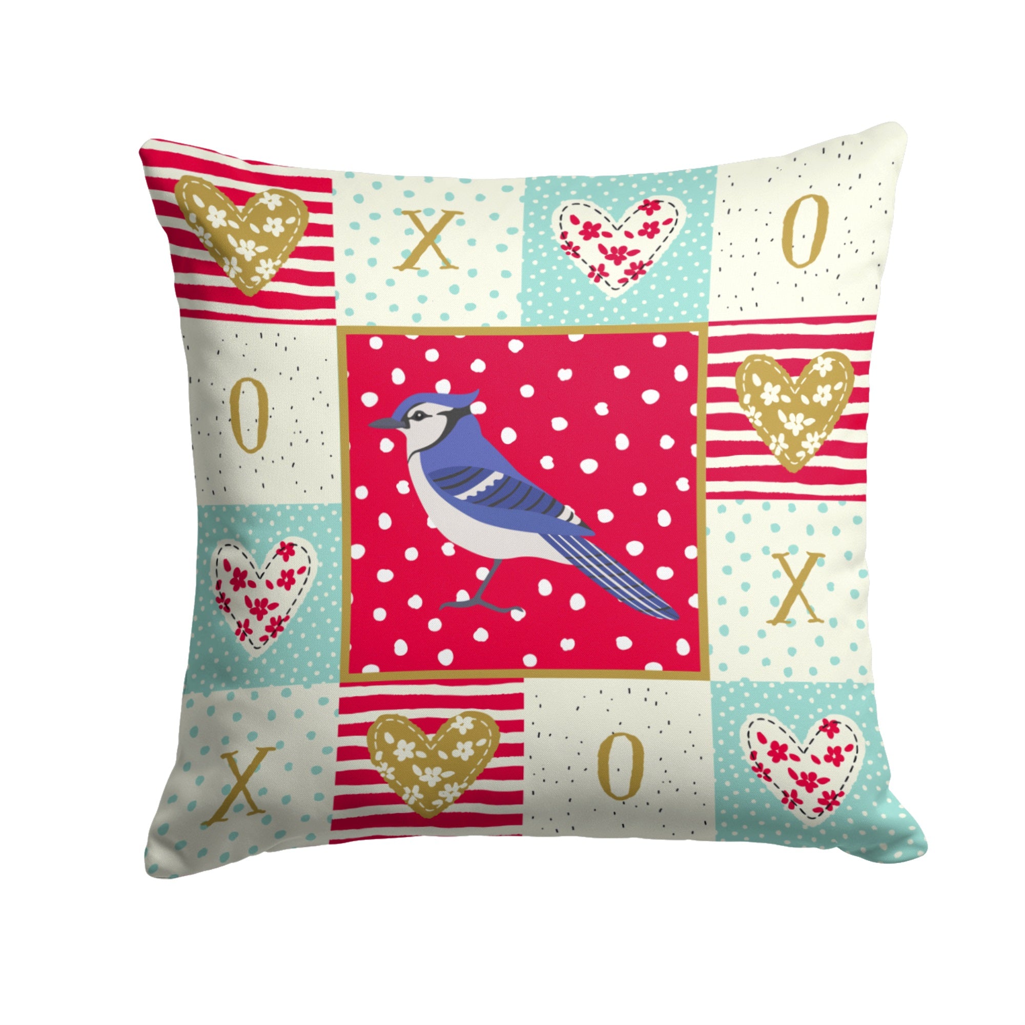 Jay Bird Love Fabric Decorative Pillow