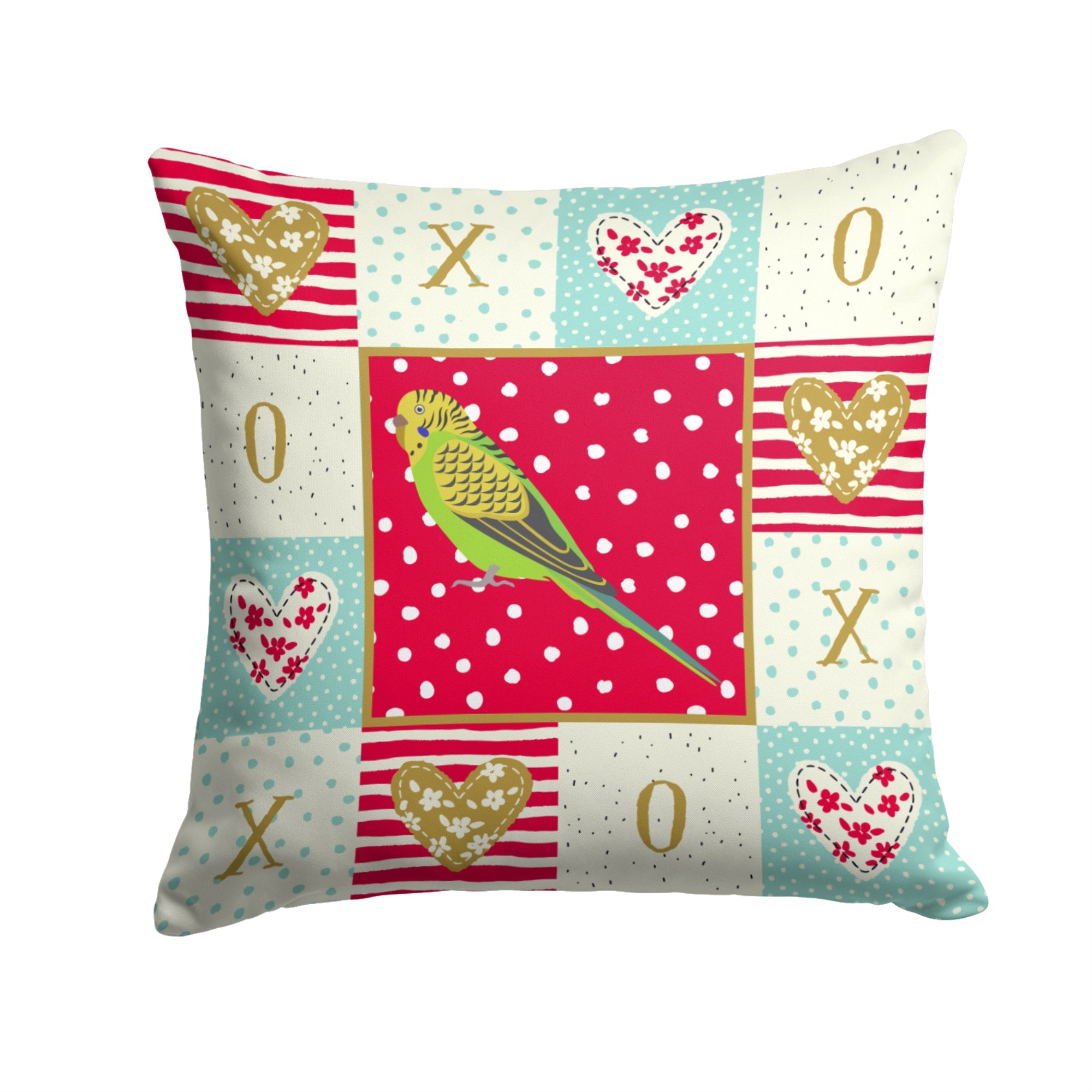 Budgerigar Love Fabric Decorative Pillow