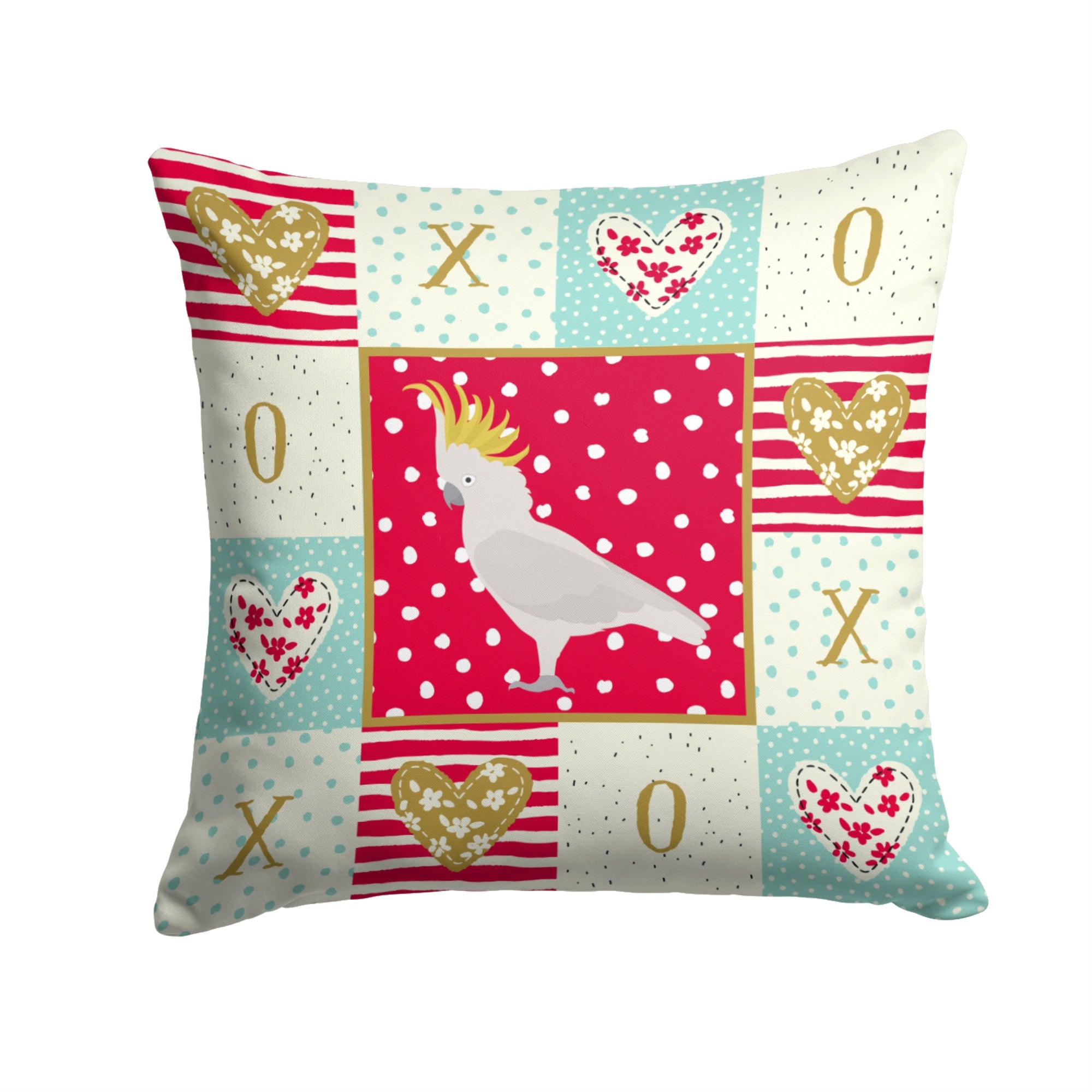 Cockatoo Love Fabric Decorative Pillow
