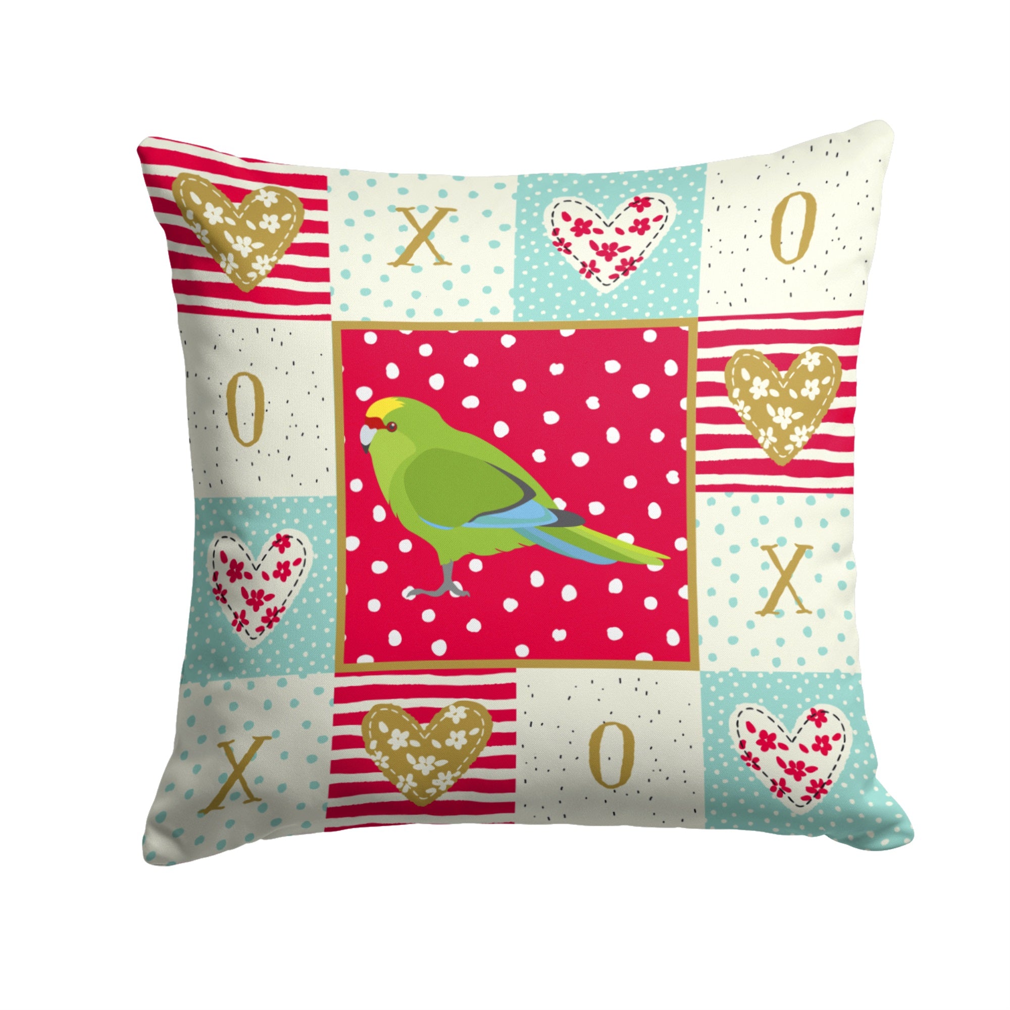 New Zealand Parakeet Love Fabric Decorative Pillow