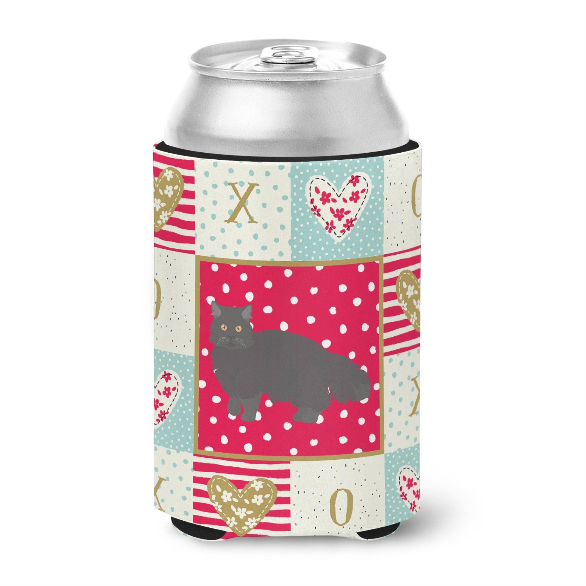 Black Persian Traditional Cat Love Can Or Bottle Hugger