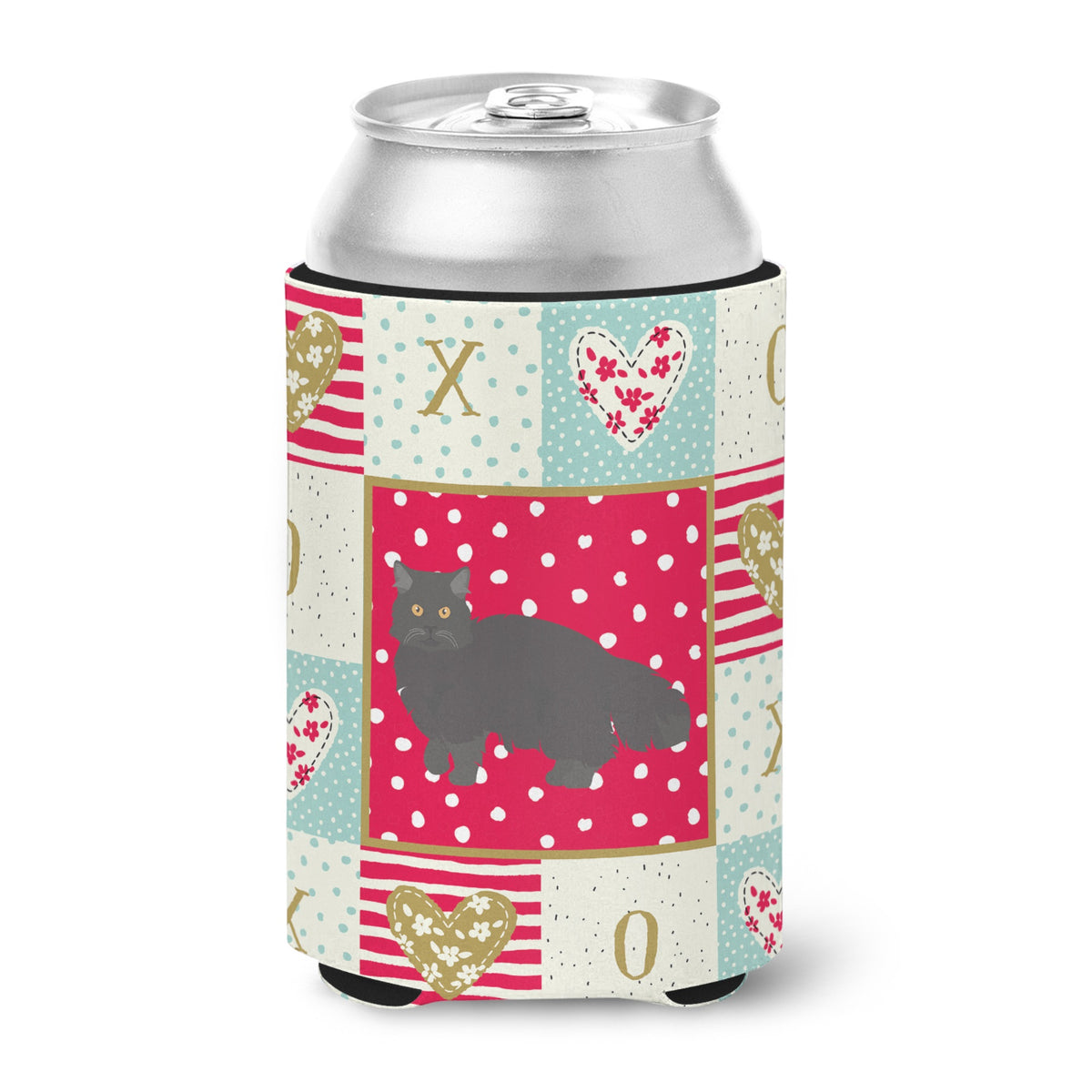 Black Persian Traditional Cat Love Can Or Bottle Hugger