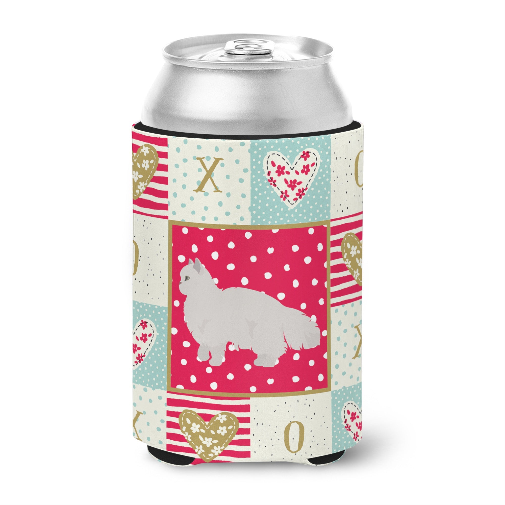 White Persian Traditional Cat Love Can Or Bottle Hugger