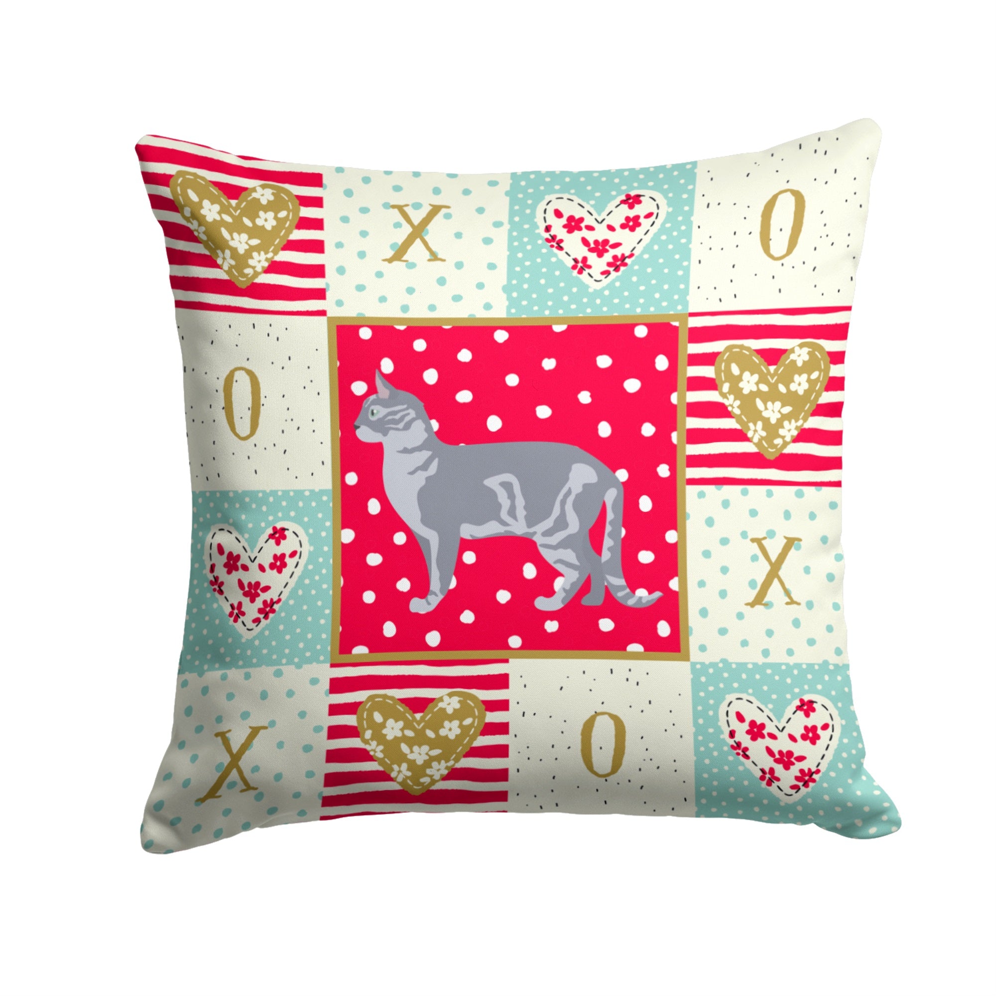Australian Mist #2 Cat Love Fabric Decorative Pillow