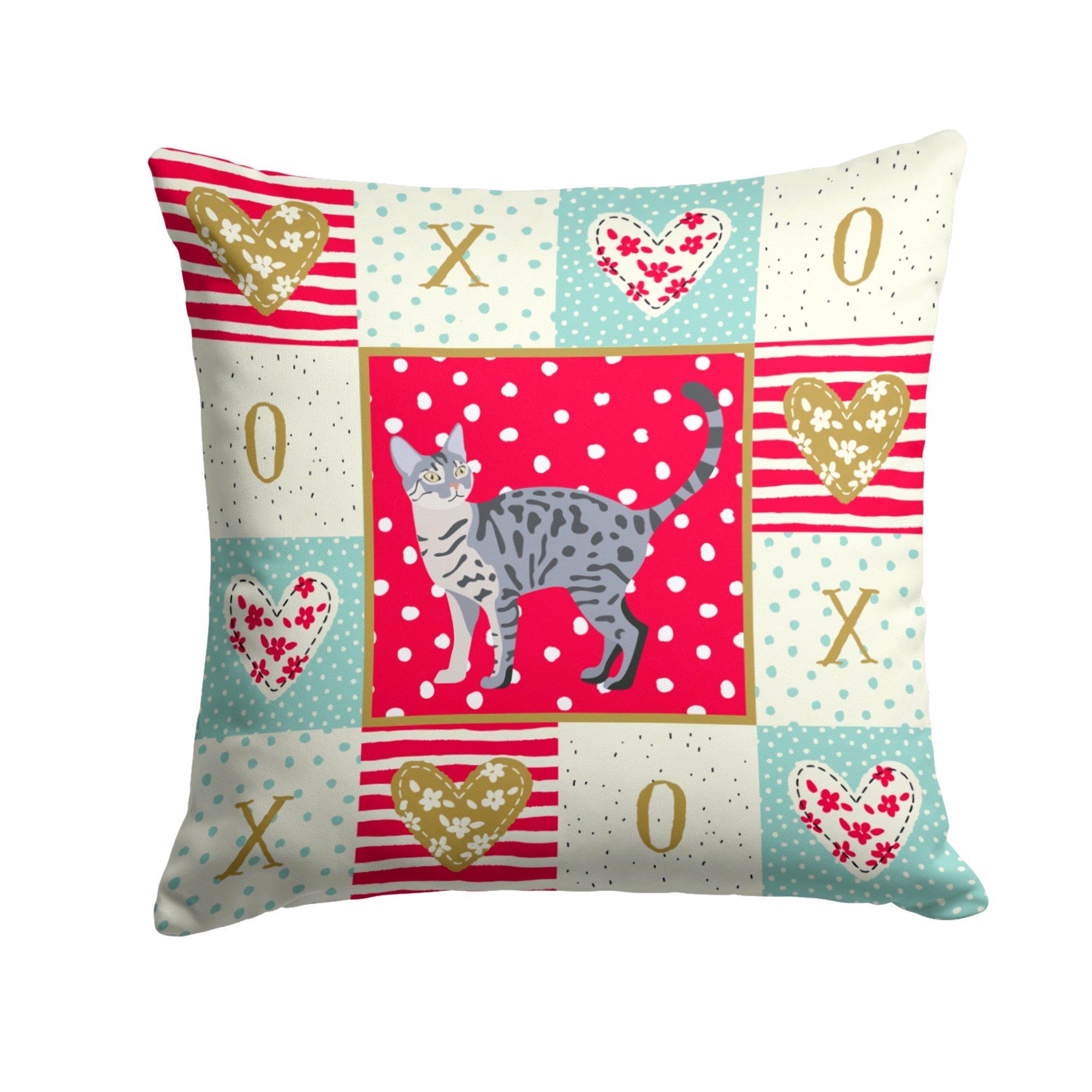 California Spangled #1 Cat Love Fabric Decorative Pillow