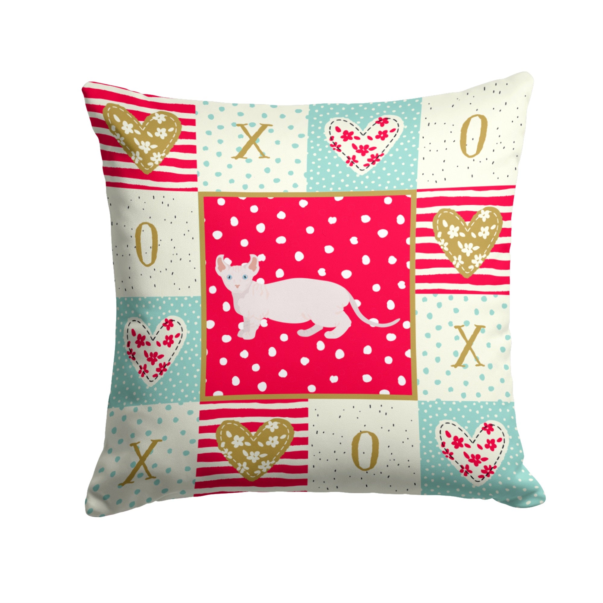 Dwelf #3 Cat Love Fabric Decorative Pillow