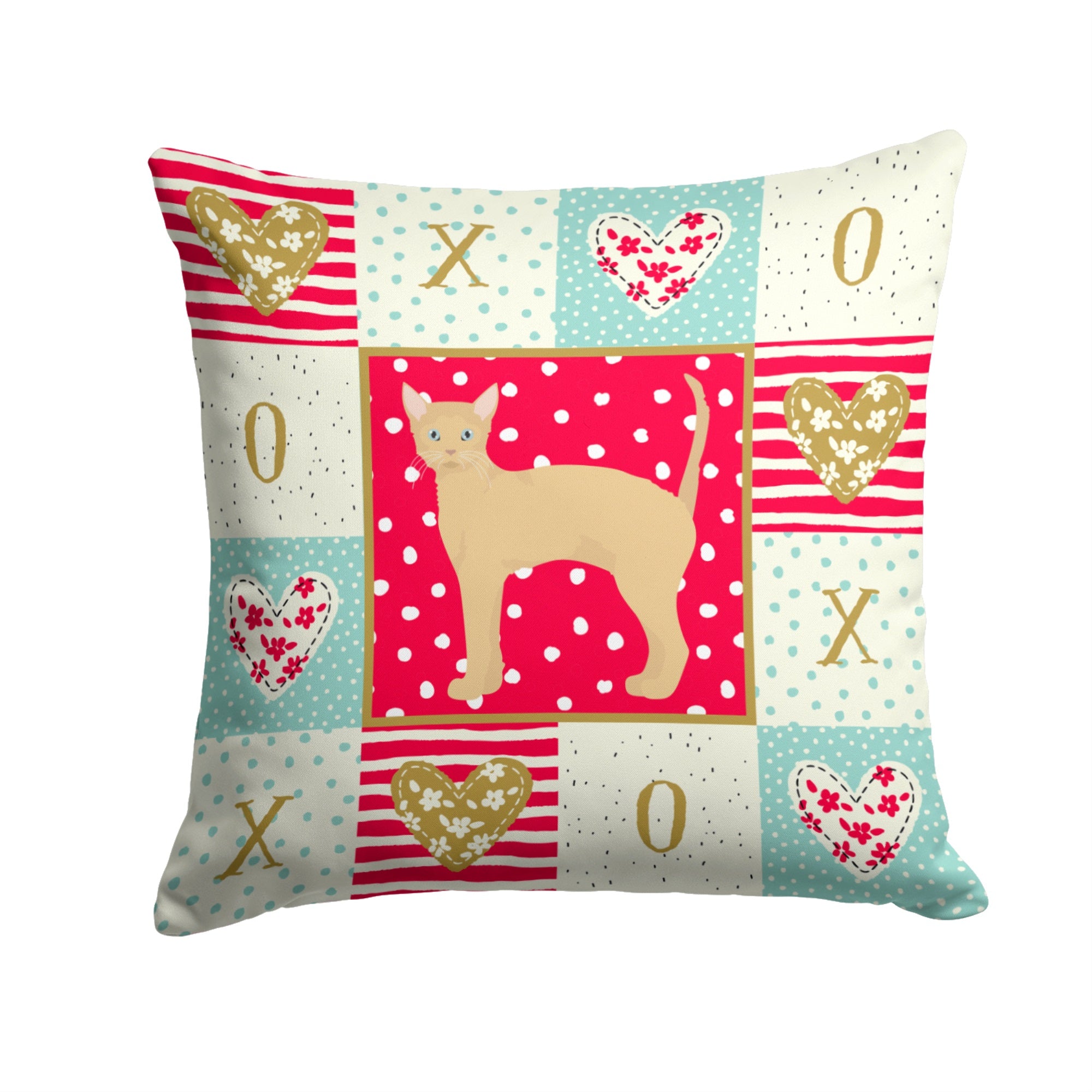 German Rex #2 Cat Love Fabric Decorative Pillow