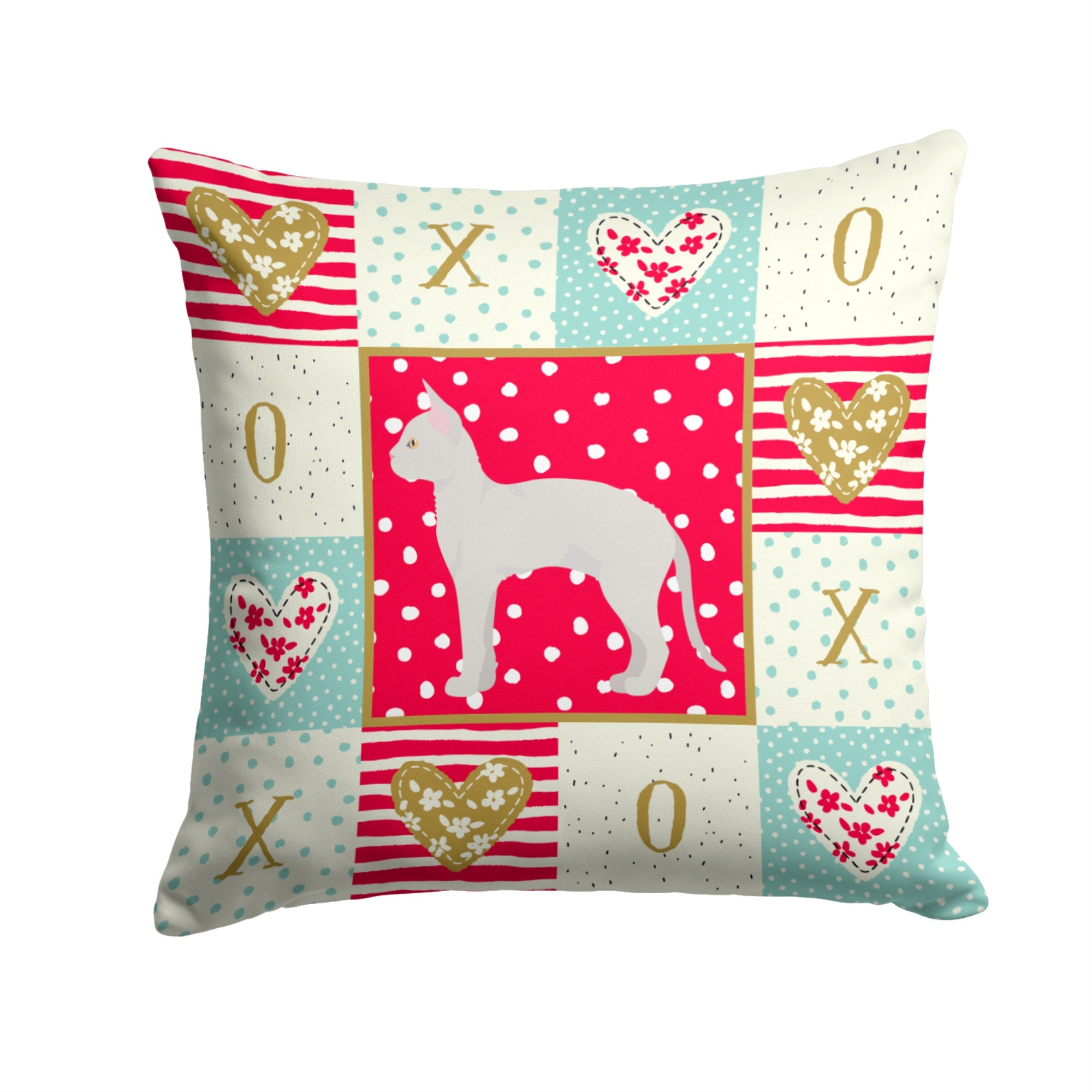 German Rex #3 Cat Love Fabric Decorative Pillow