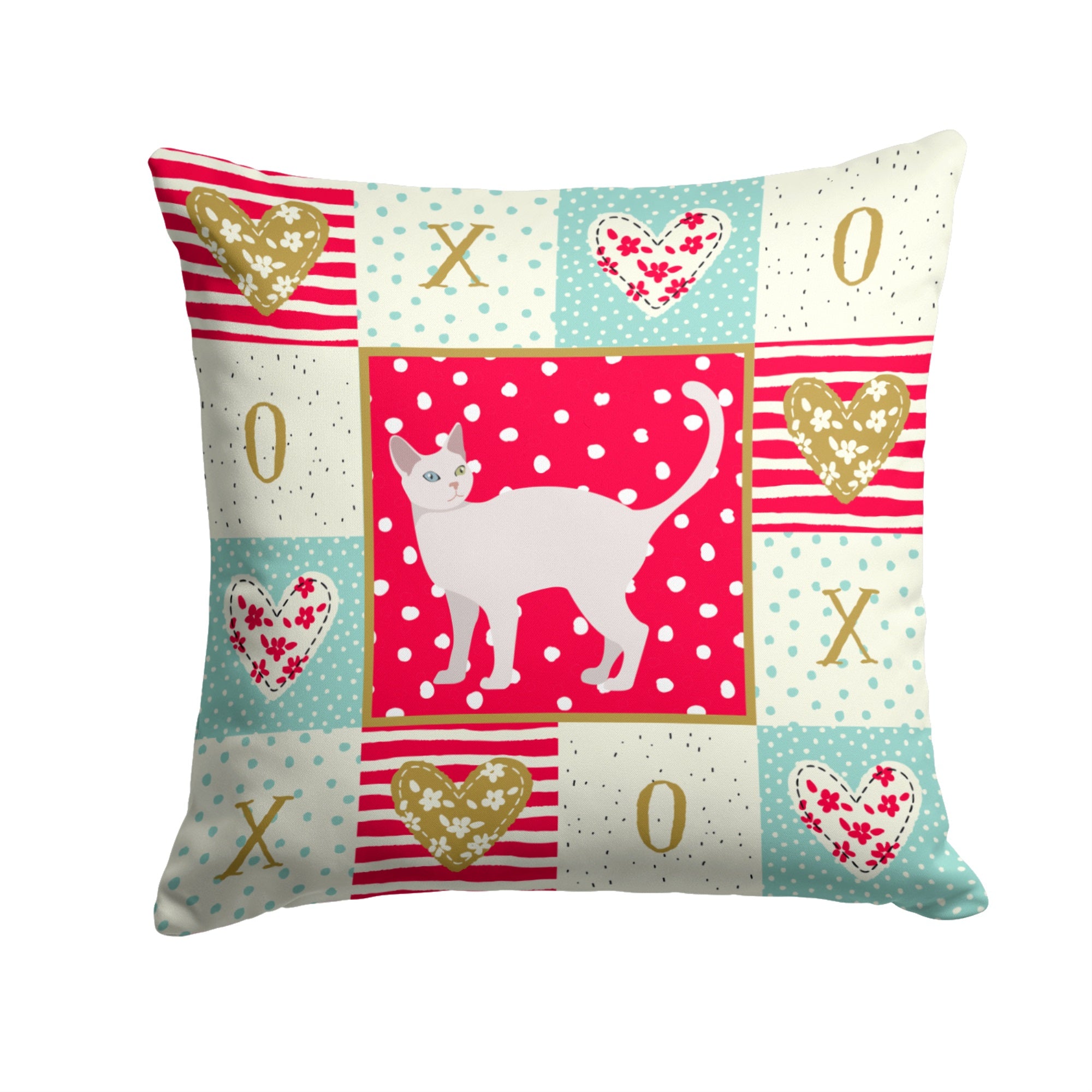 Khao Manee #2 Cat Love Fabric Decorative Pillow