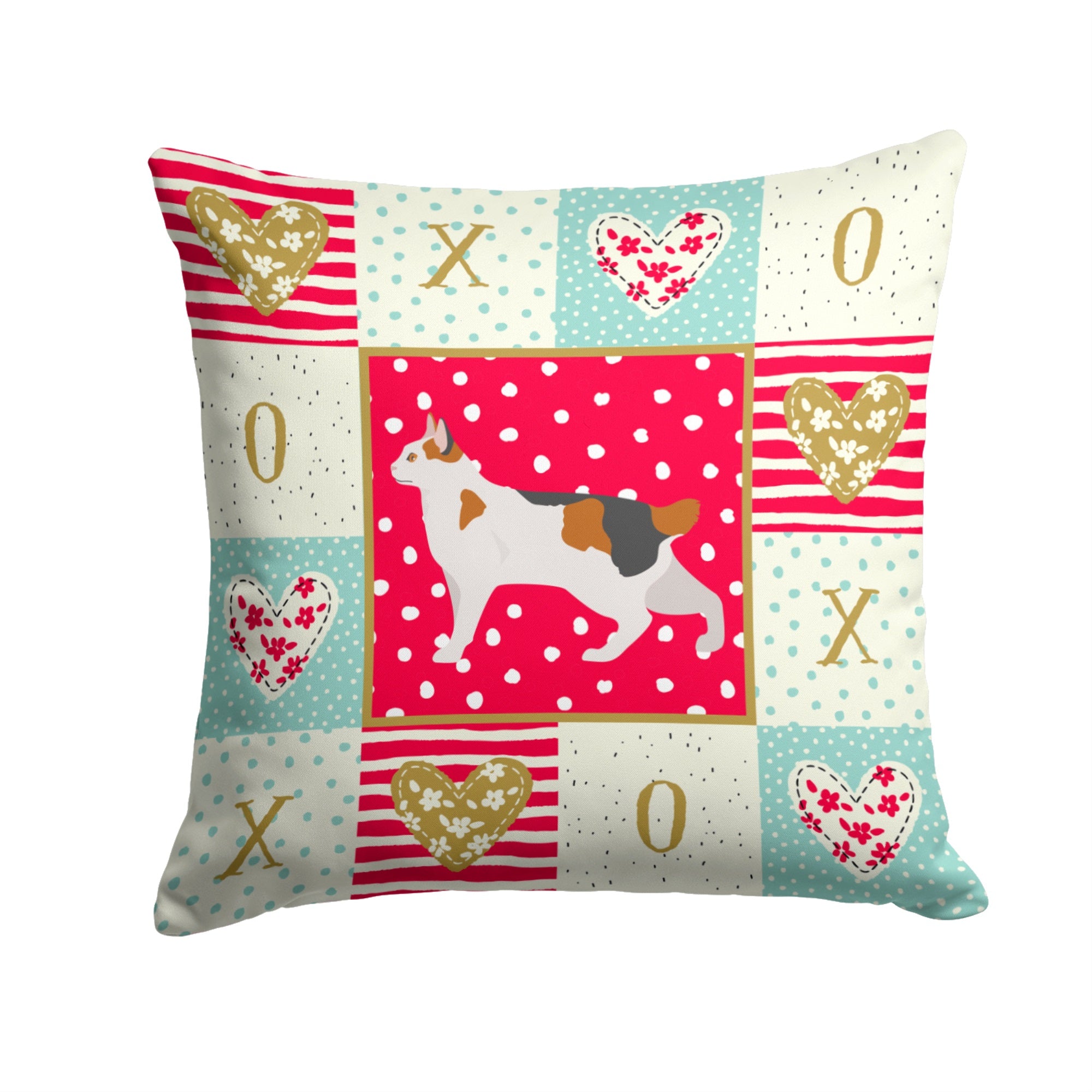 Korean Bobtail Cat Love Fabric Decorative Pillow