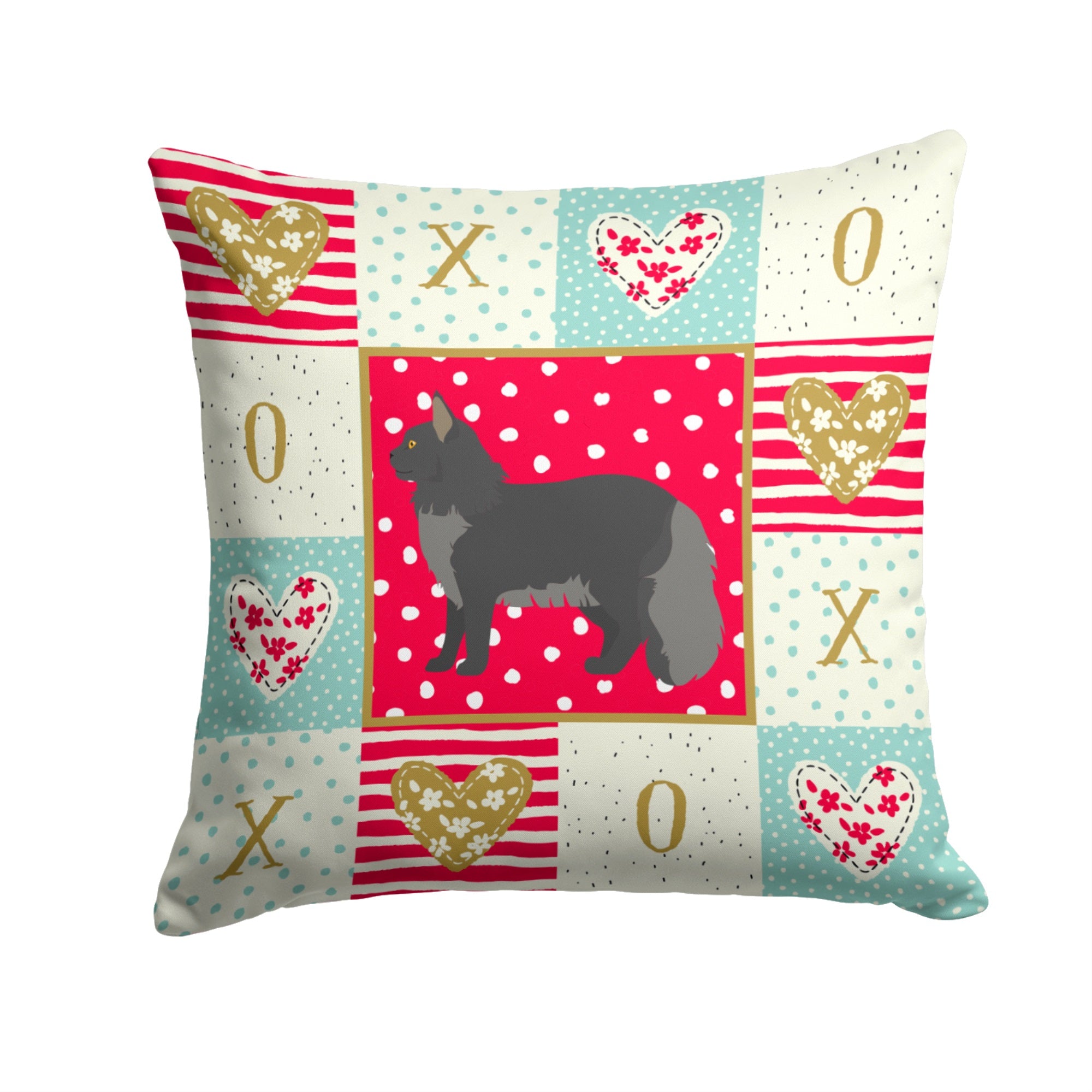 Maine Coon #2 Cat Love Fabric Decorative Pillow