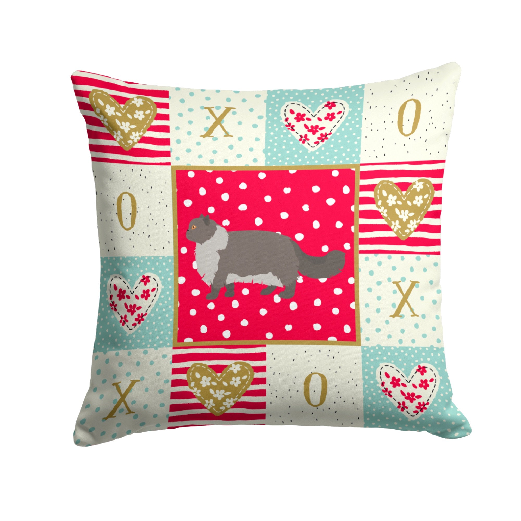 Persian Modern #2 Cat Love Fabric Decorative Pillow