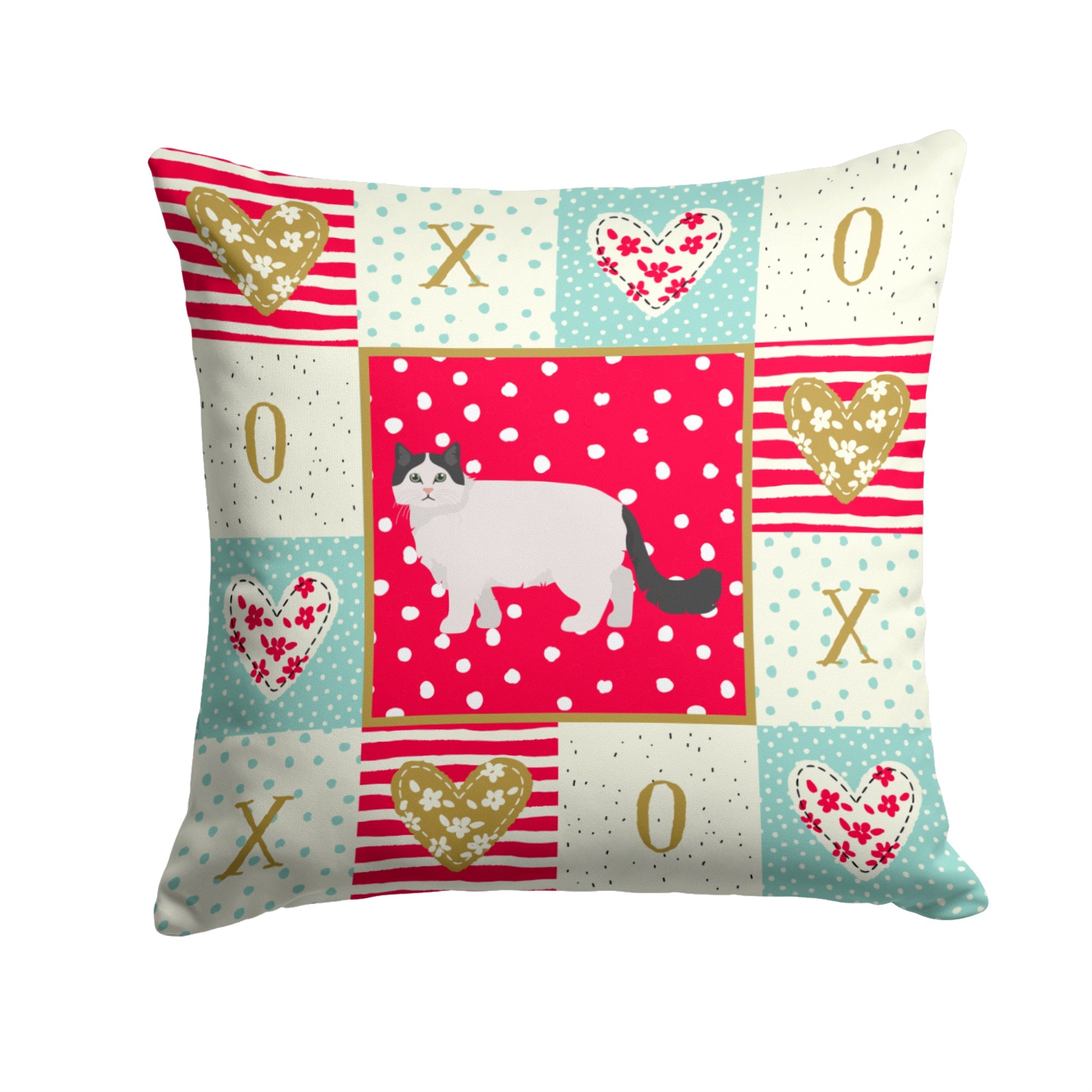 Ragamuffin #1 Cat Love Fabric Decorative Pillow