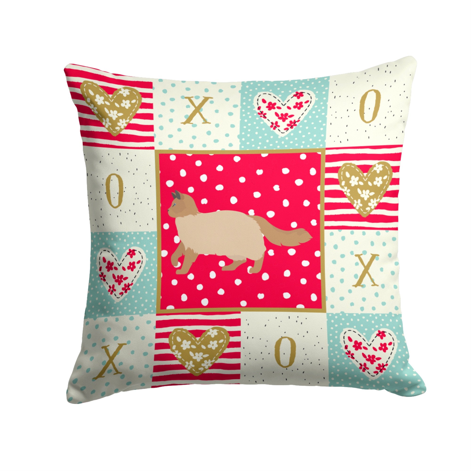 Ragdoll #2 Cat Love Fabric Decorative Pillow
