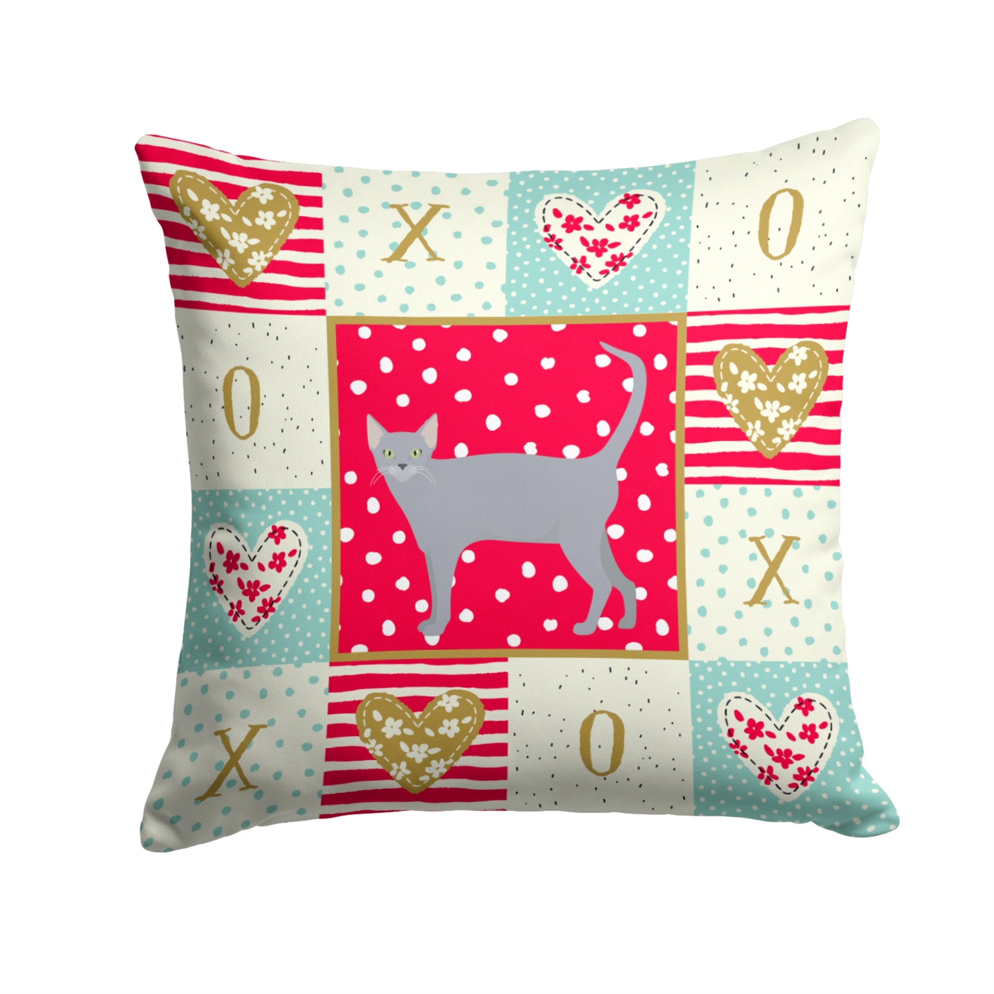 Russian Blue #1 Cat Love Fabric Decorative Pillow