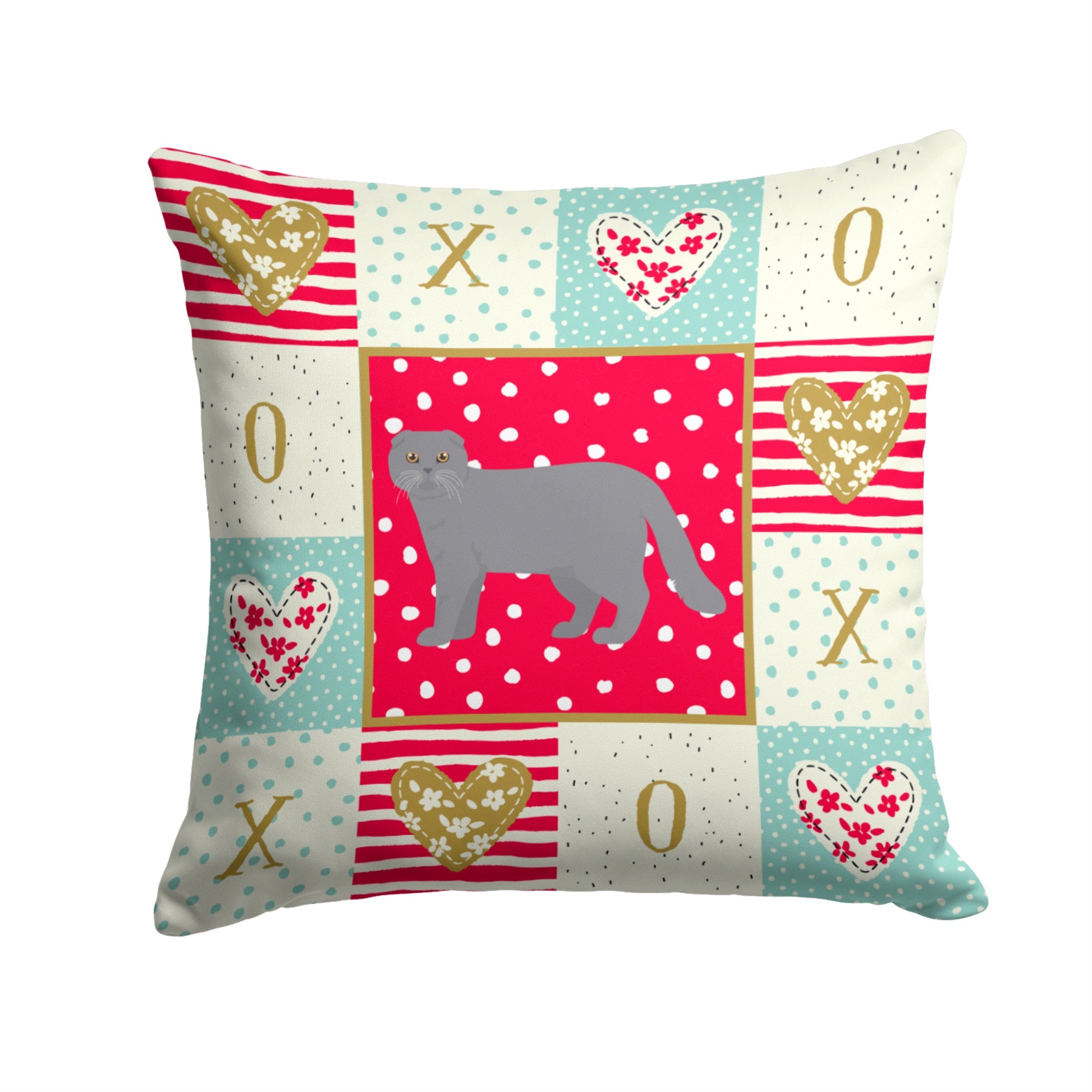Scottish Fold #1 Cat Love Fabric Decorative Pillow