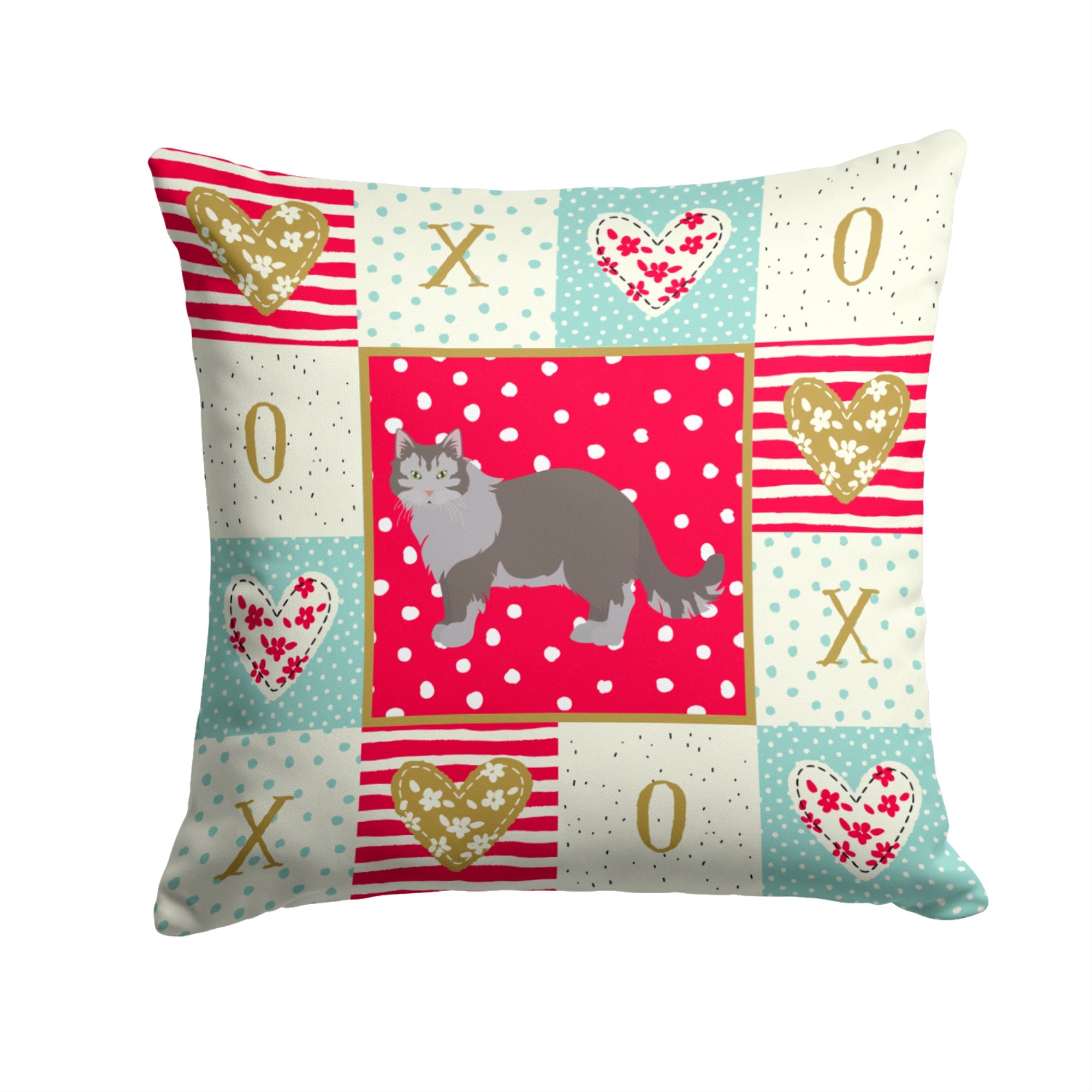 Siberian Forest #1 Cat Love Fabric Decorative Pillow
