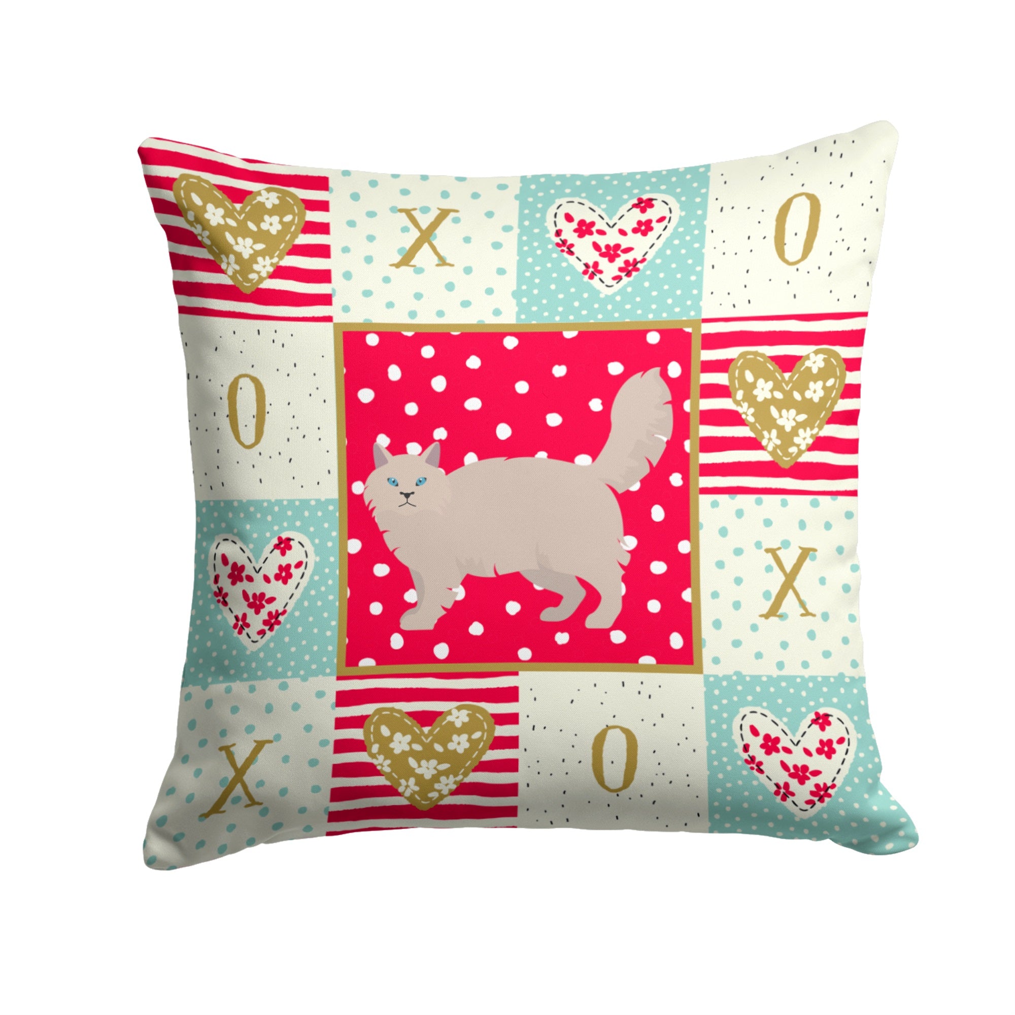 Siberian Forest #2 Cat Love Fabric Decorative Pillow