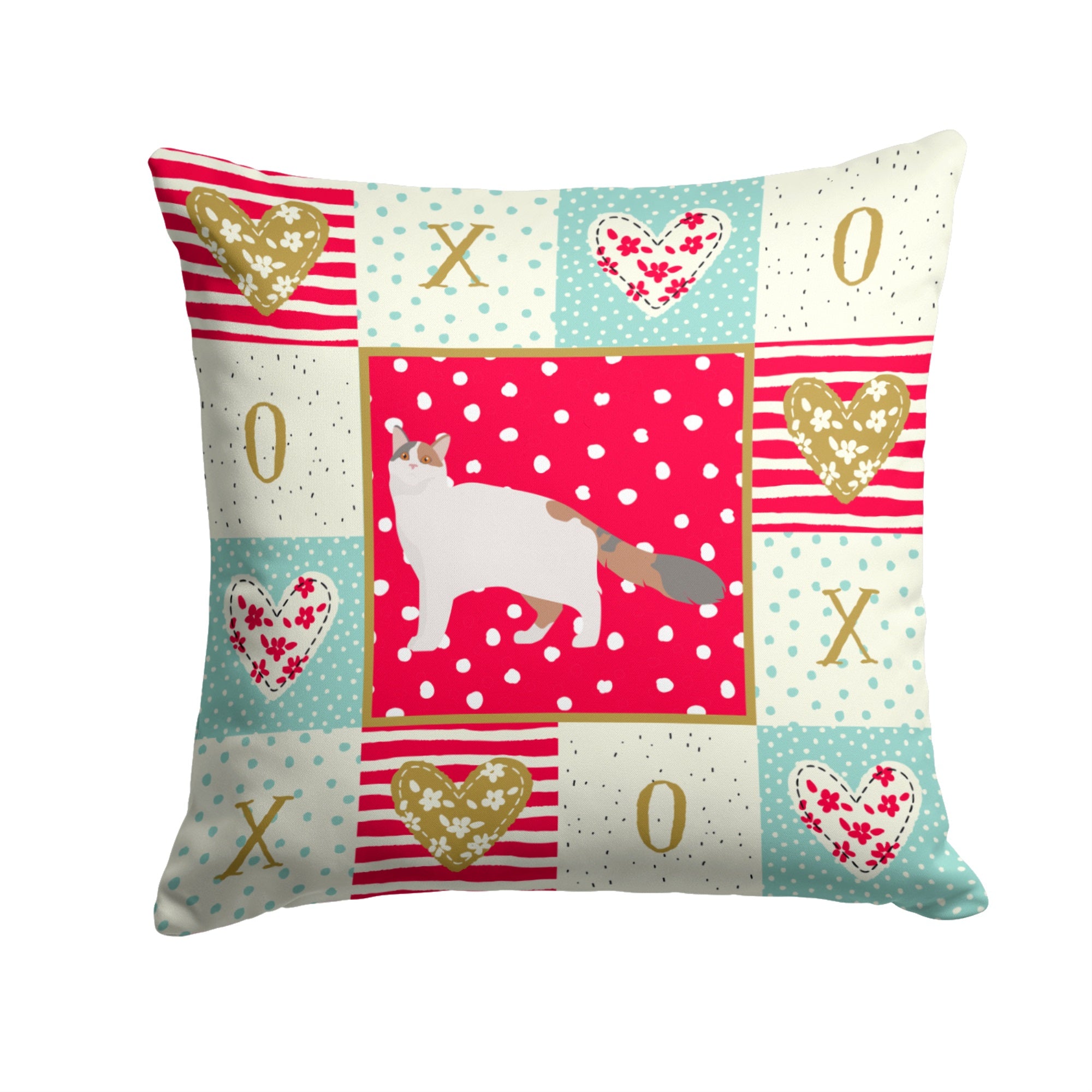 Turkish Van #2 Cat Love Fabric Decorative Pillow