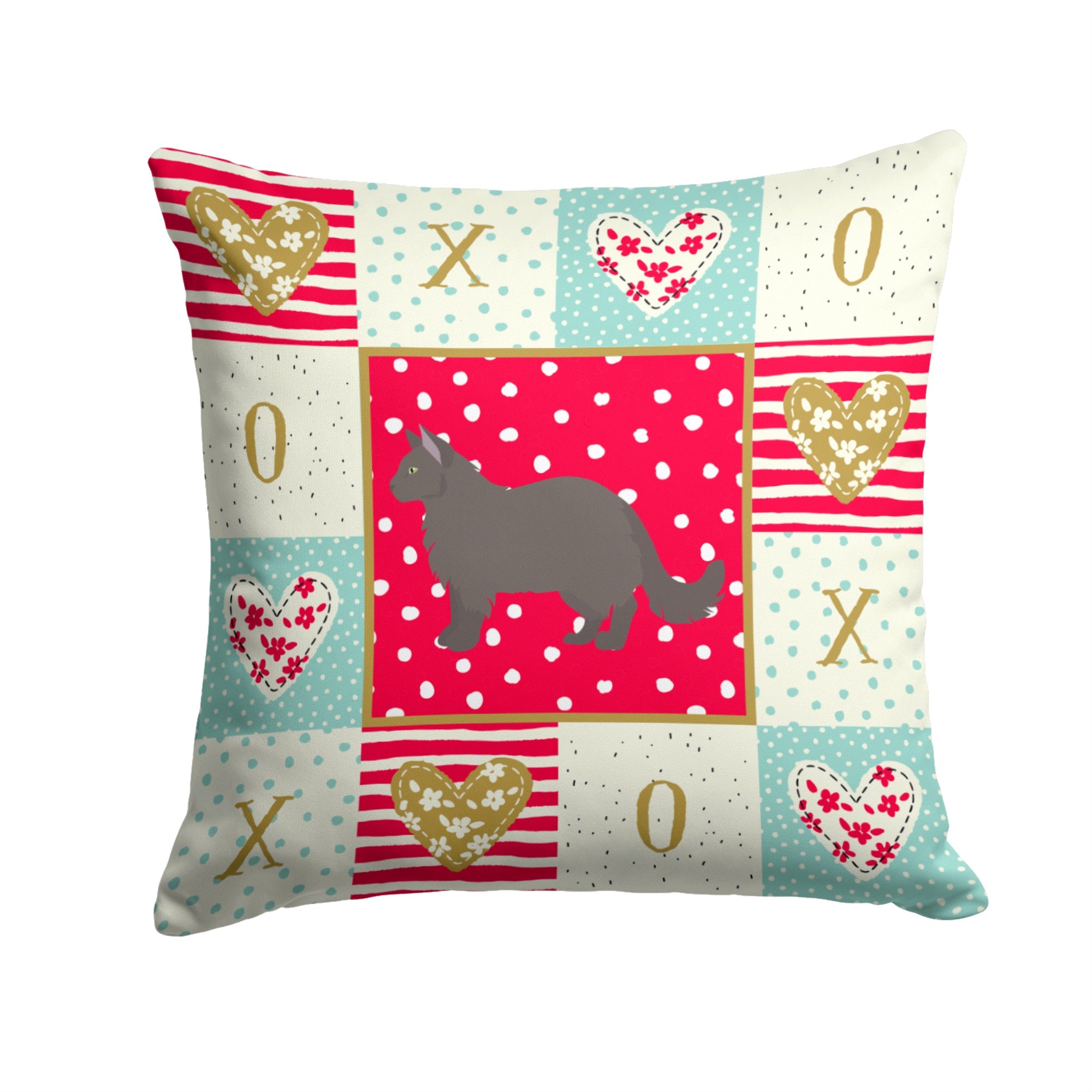 York Chocolate #2 Cat Love Fabric Decorative Pillow