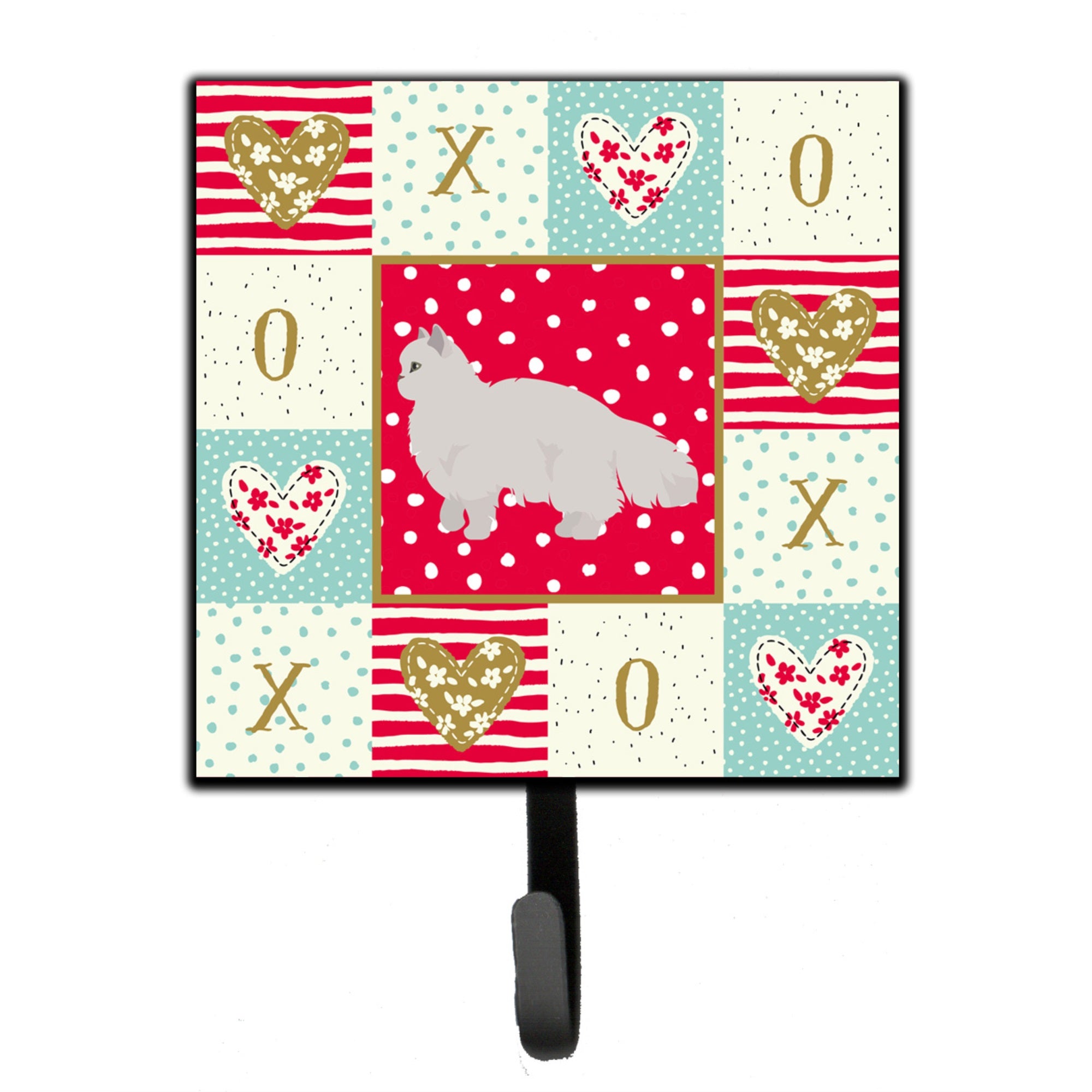 White Persian Traditional Cat Love Leash Or Key Holder