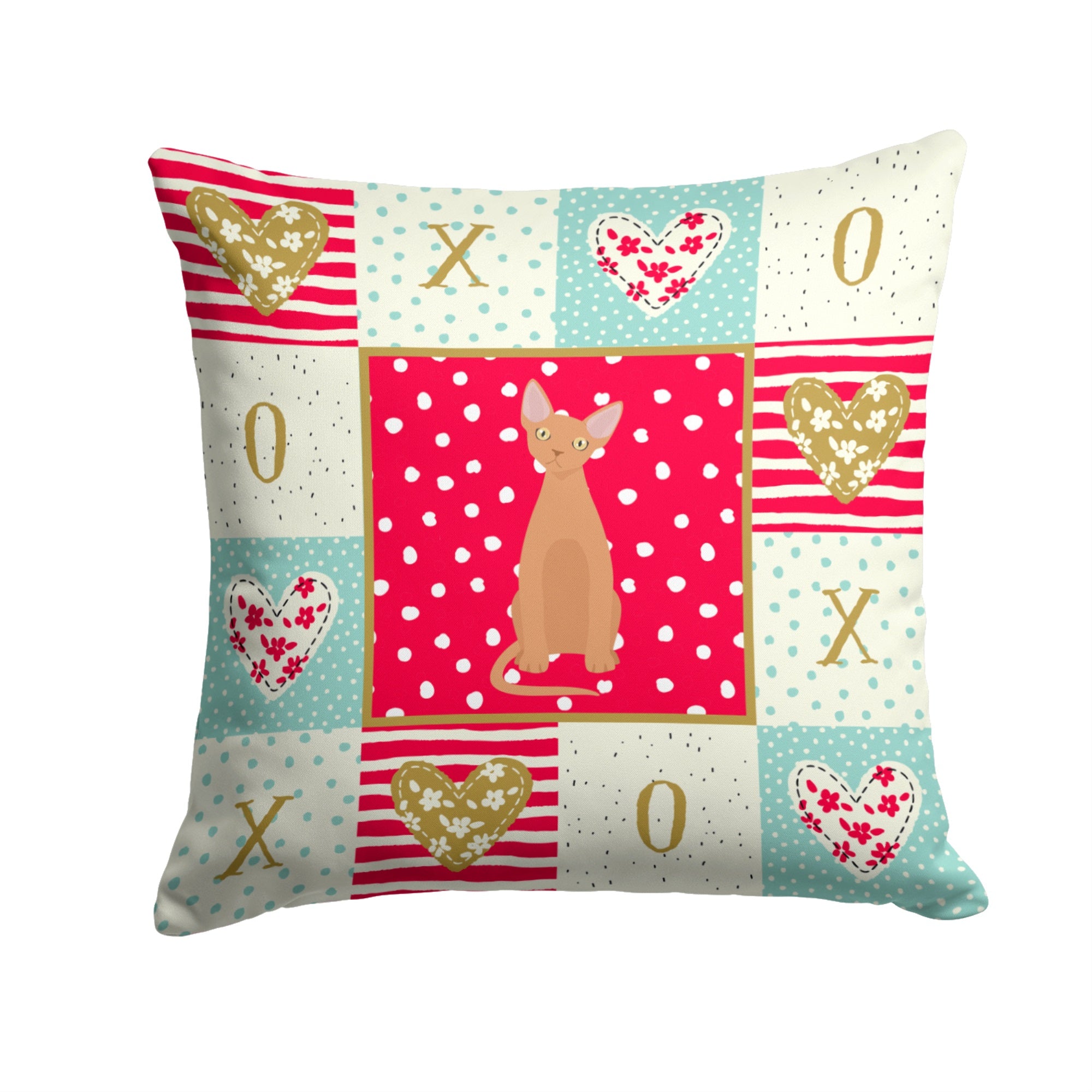 Devon Rex #1 Cat Love Fabric Decorative Pillow