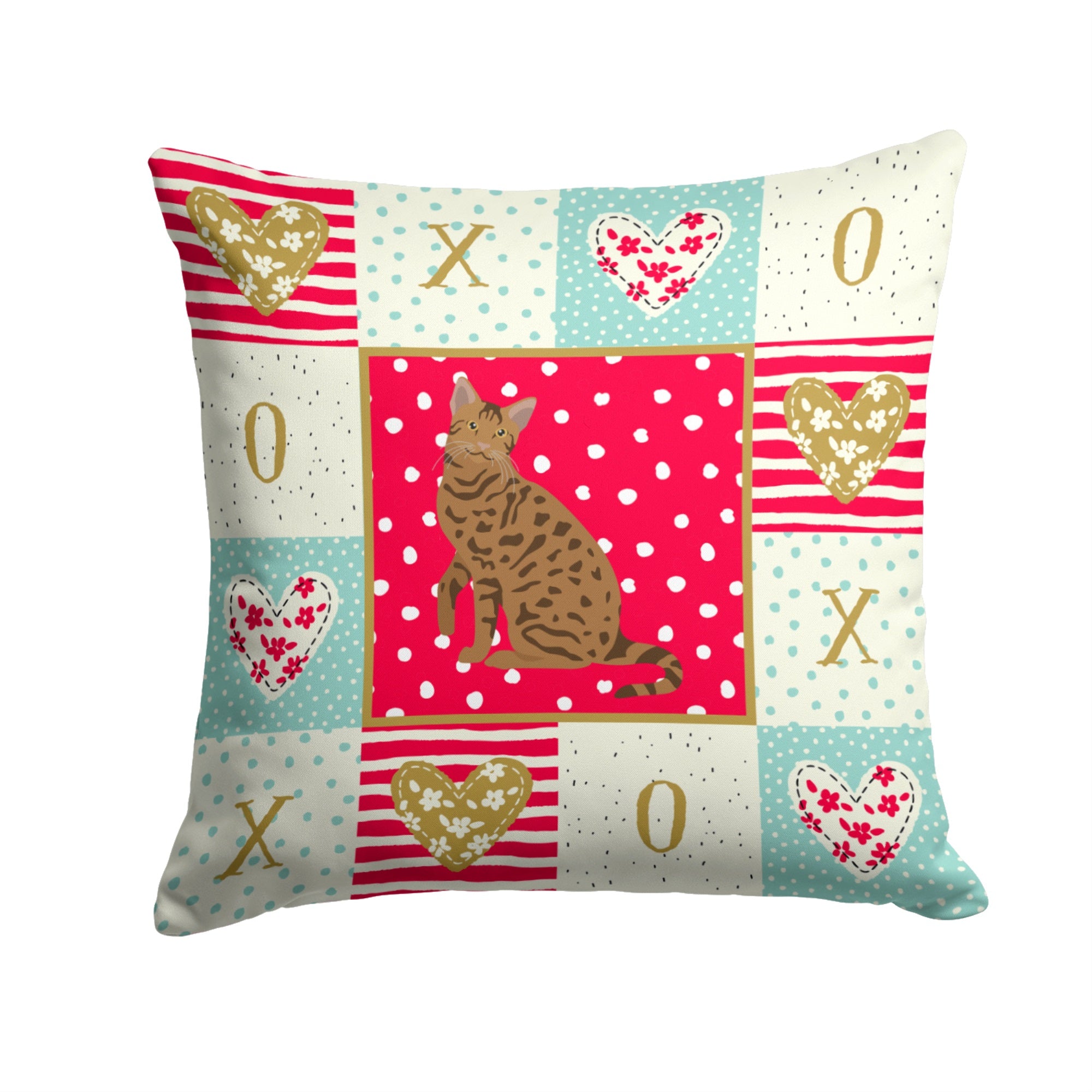 Ocicat #2 Cat Love Fabric Decorative Pillow
