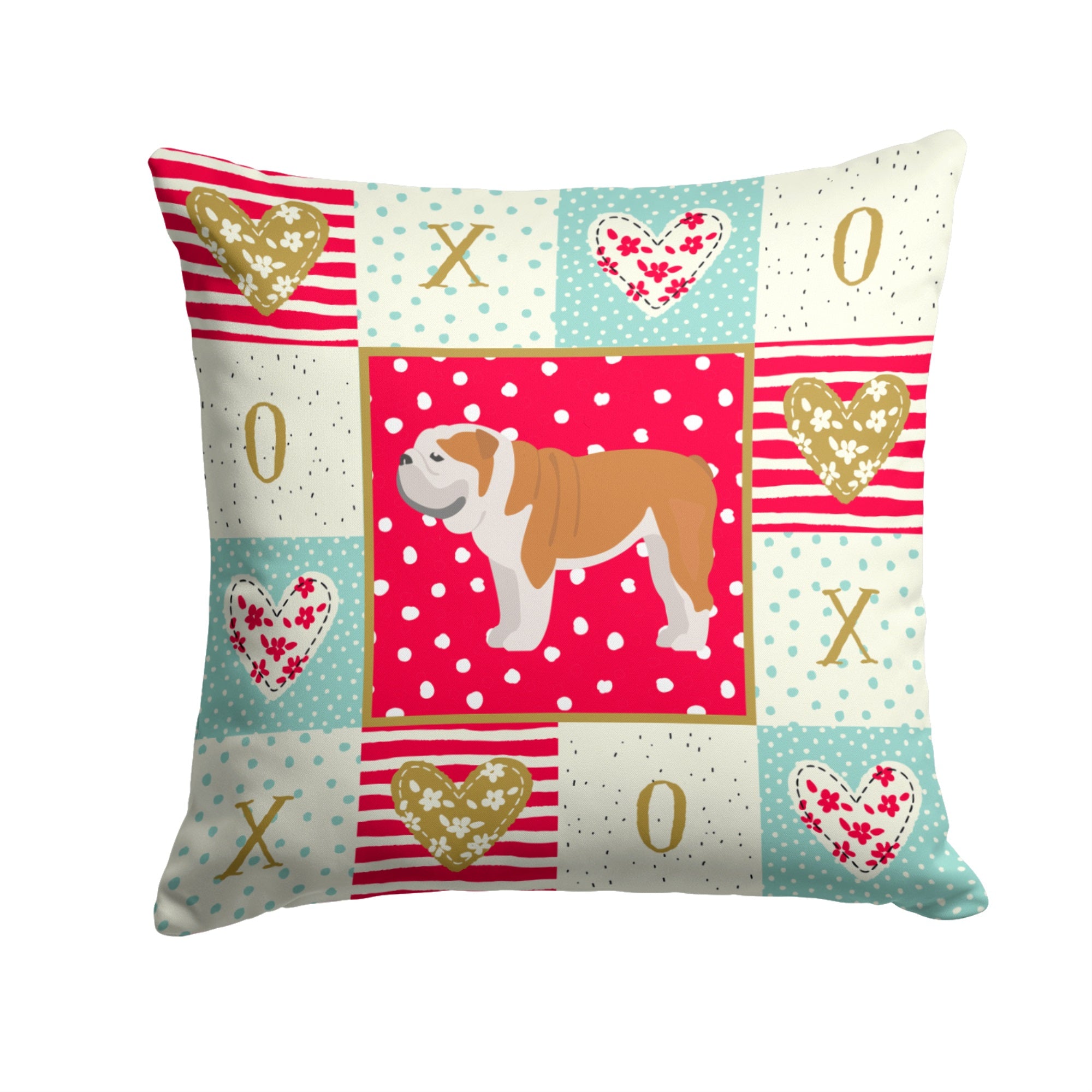 English Bulldog #1 Love Fabric Decorative Pillow