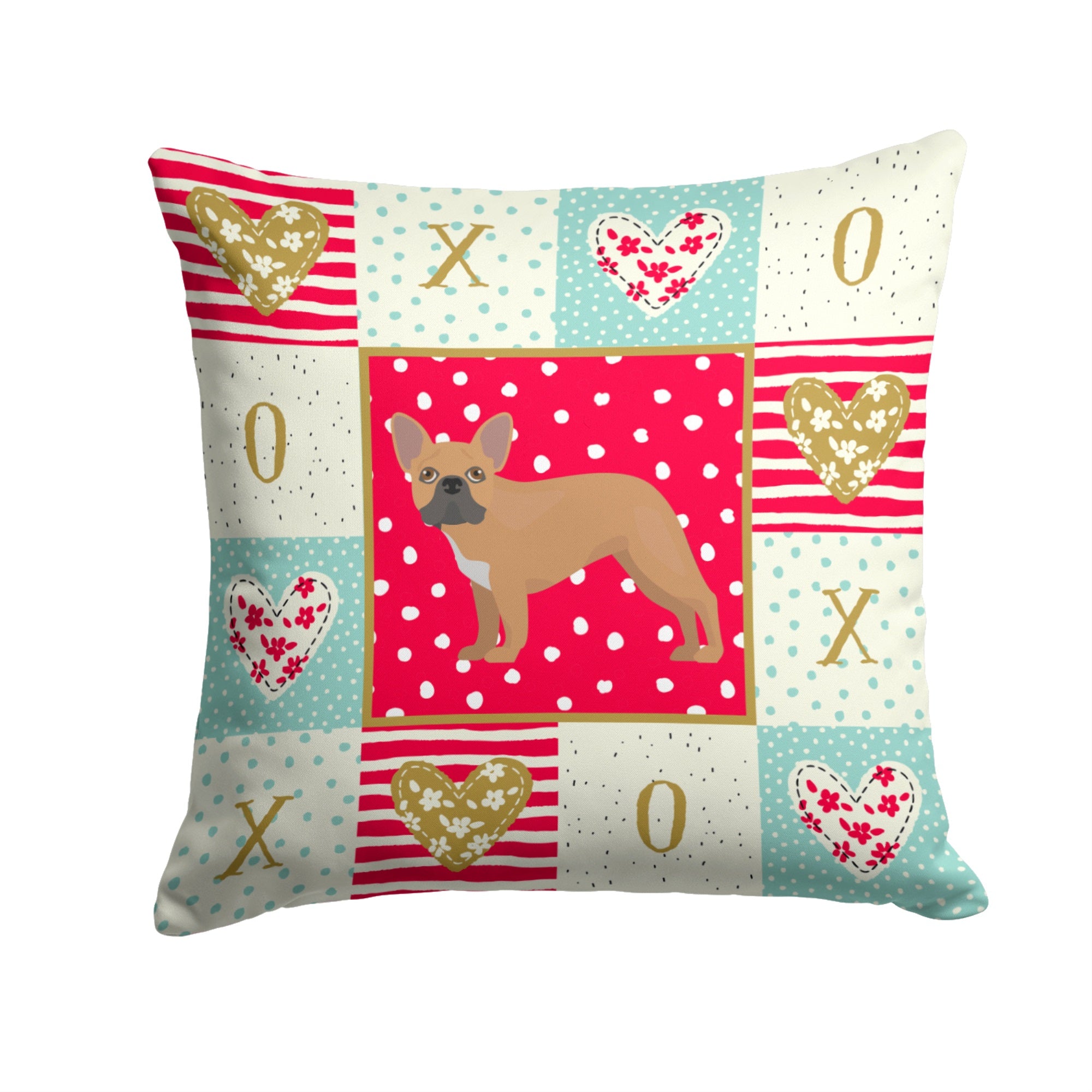 French Bulldog #2 Love Fabric Decorative Pillow