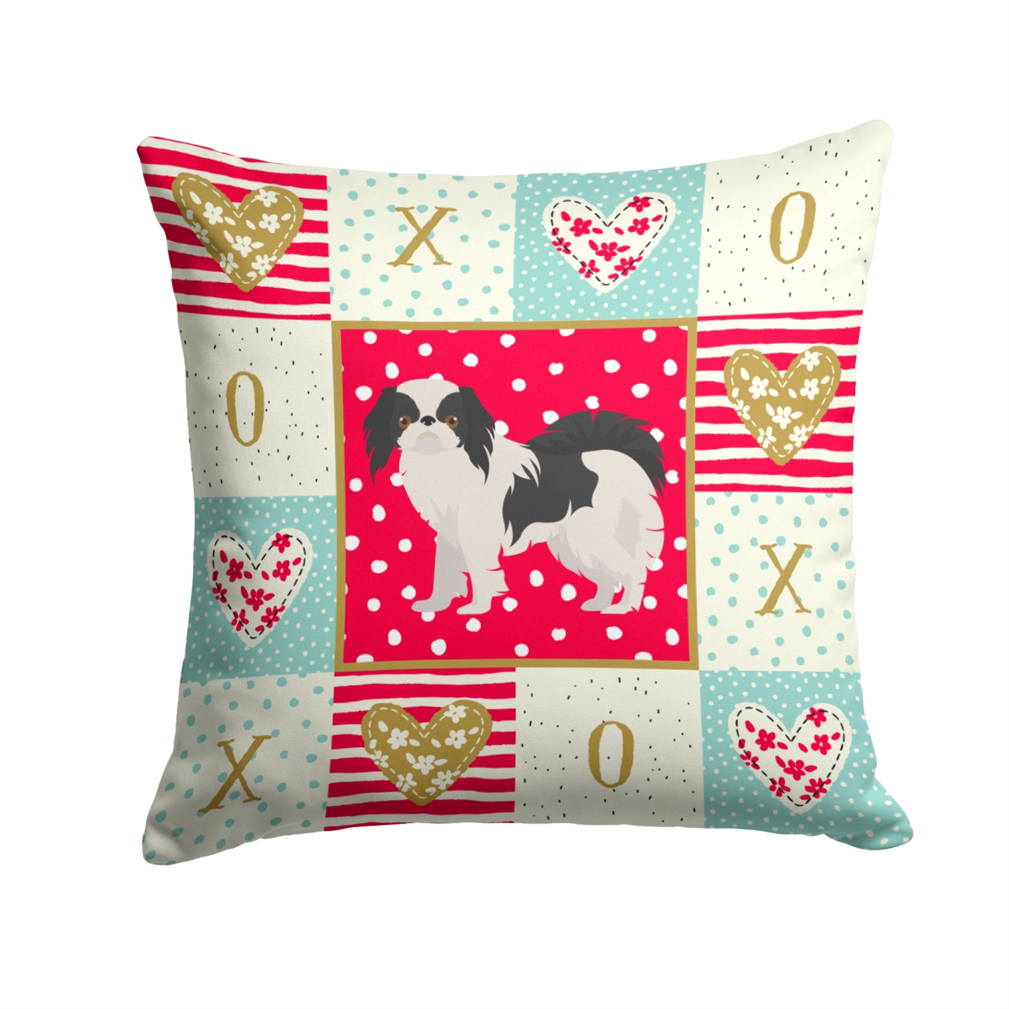 Japanese Chin #2 Love Fabric Decorative Pillow