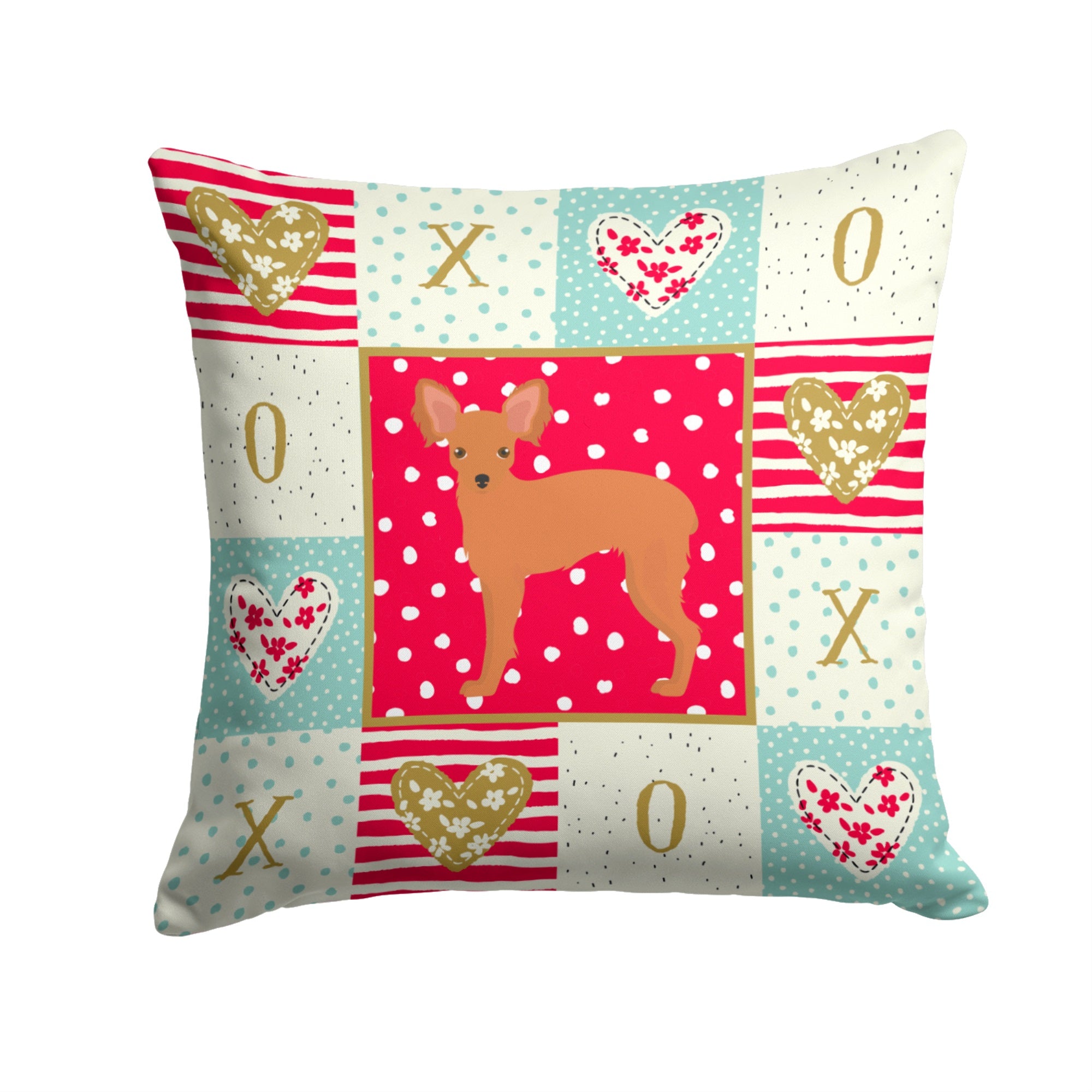 Russian Tor Terrier #2 Love Fabric Decorative Pillow