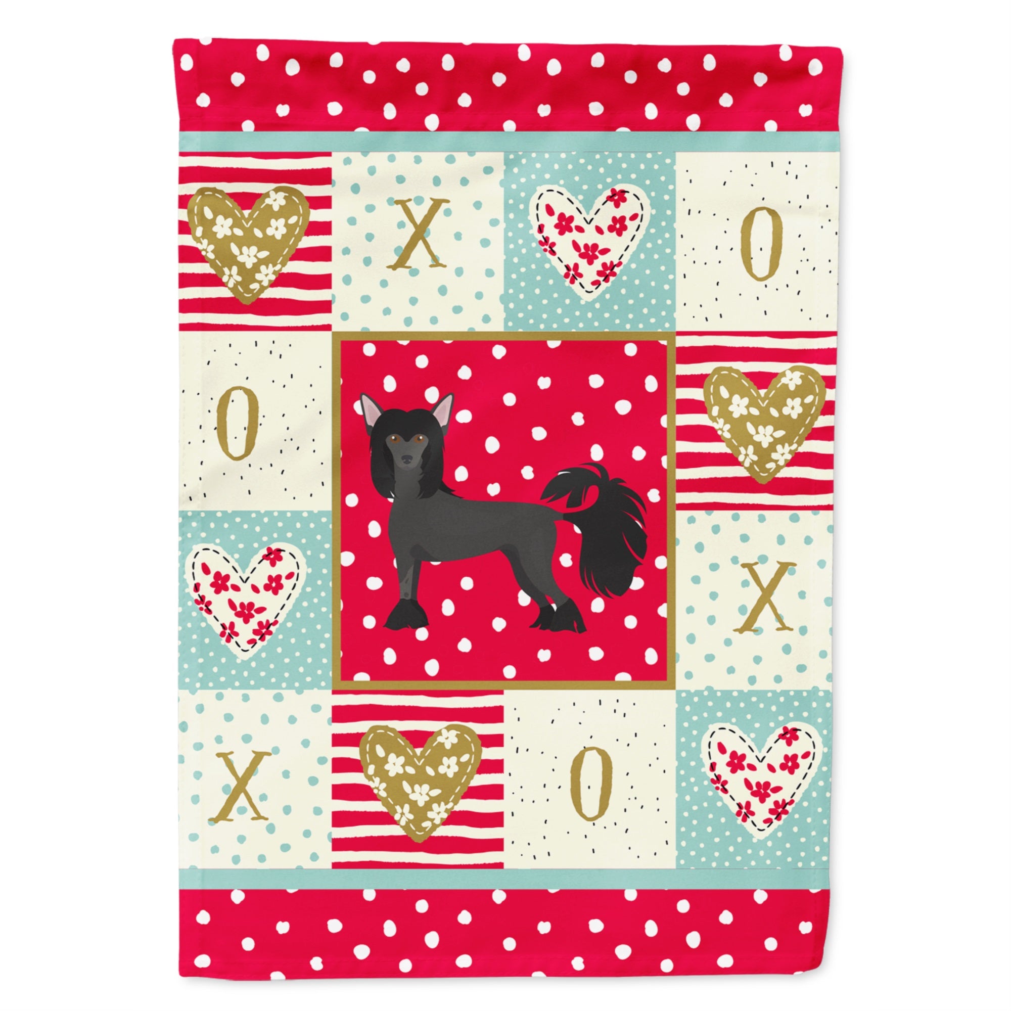 Chinese Crested #1 Love Flag Garden Size