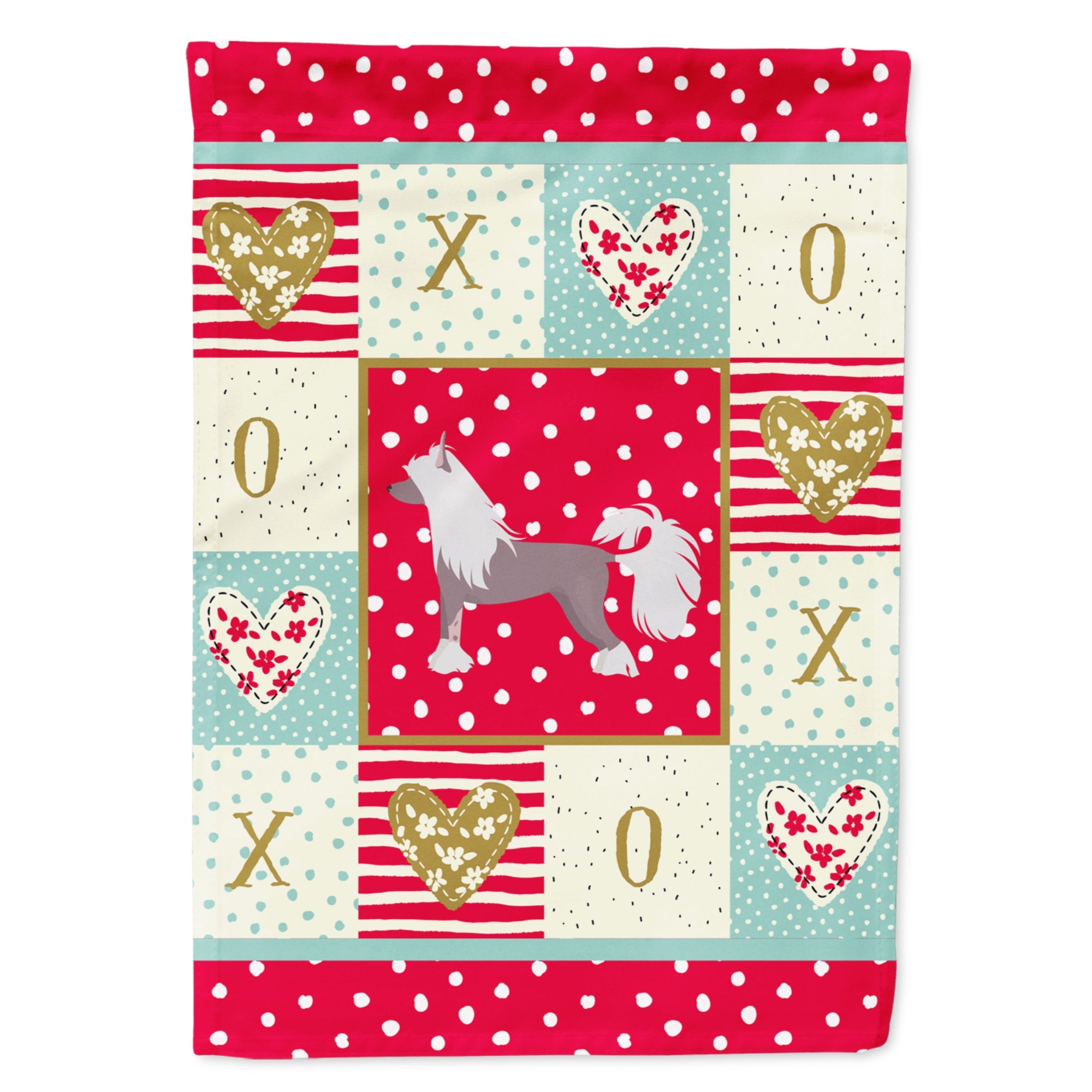 Chinese Crested #2 Love Flag Garden Size