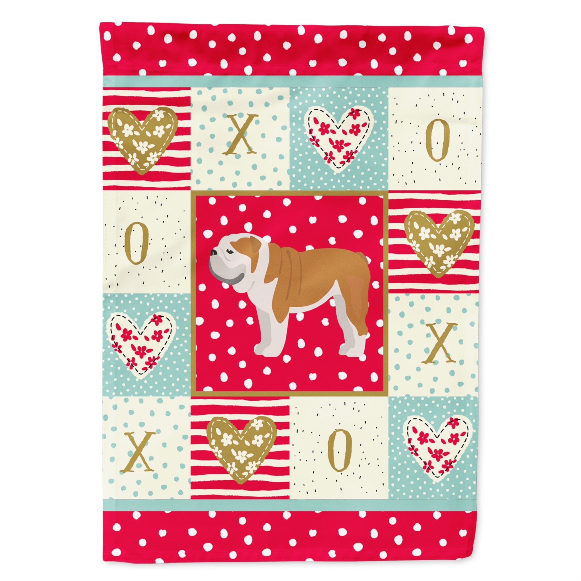 English Bulldog #1 Love Flag Garden Size