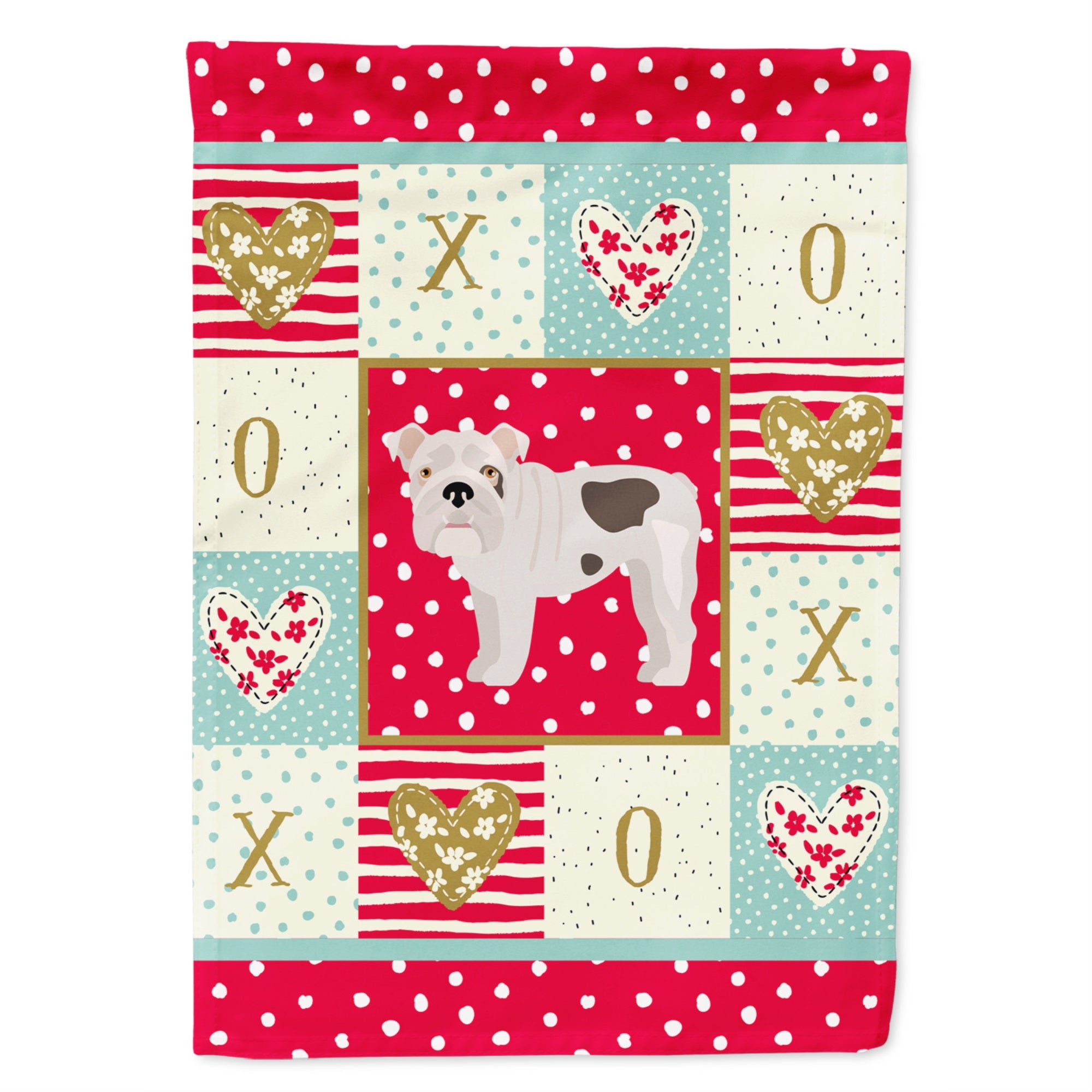 English Bulldog #2 Love Flag Garden Size