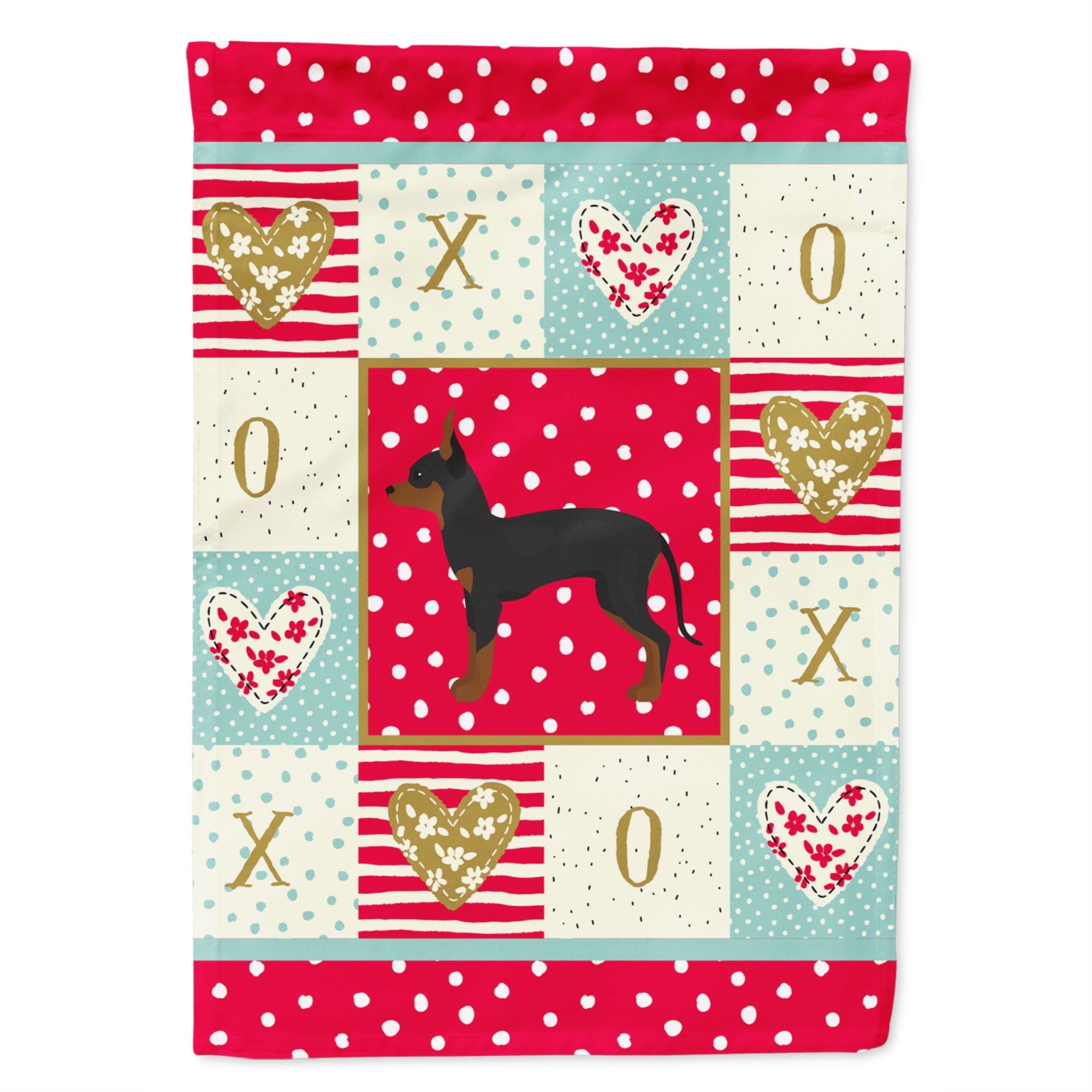 English Toy Terrier #1 Love Flag Garden Size