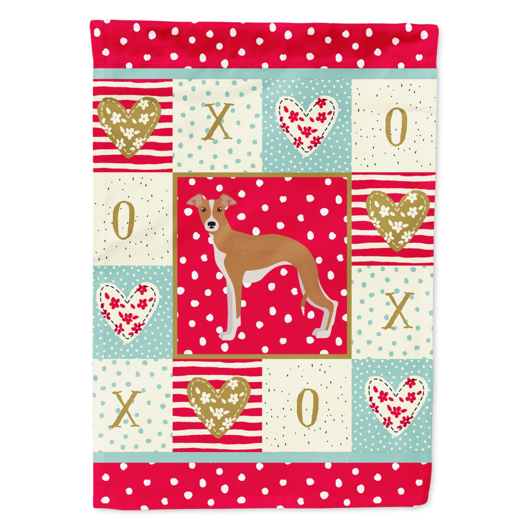 Italian Greyhound #2 Love Flag Garden Size